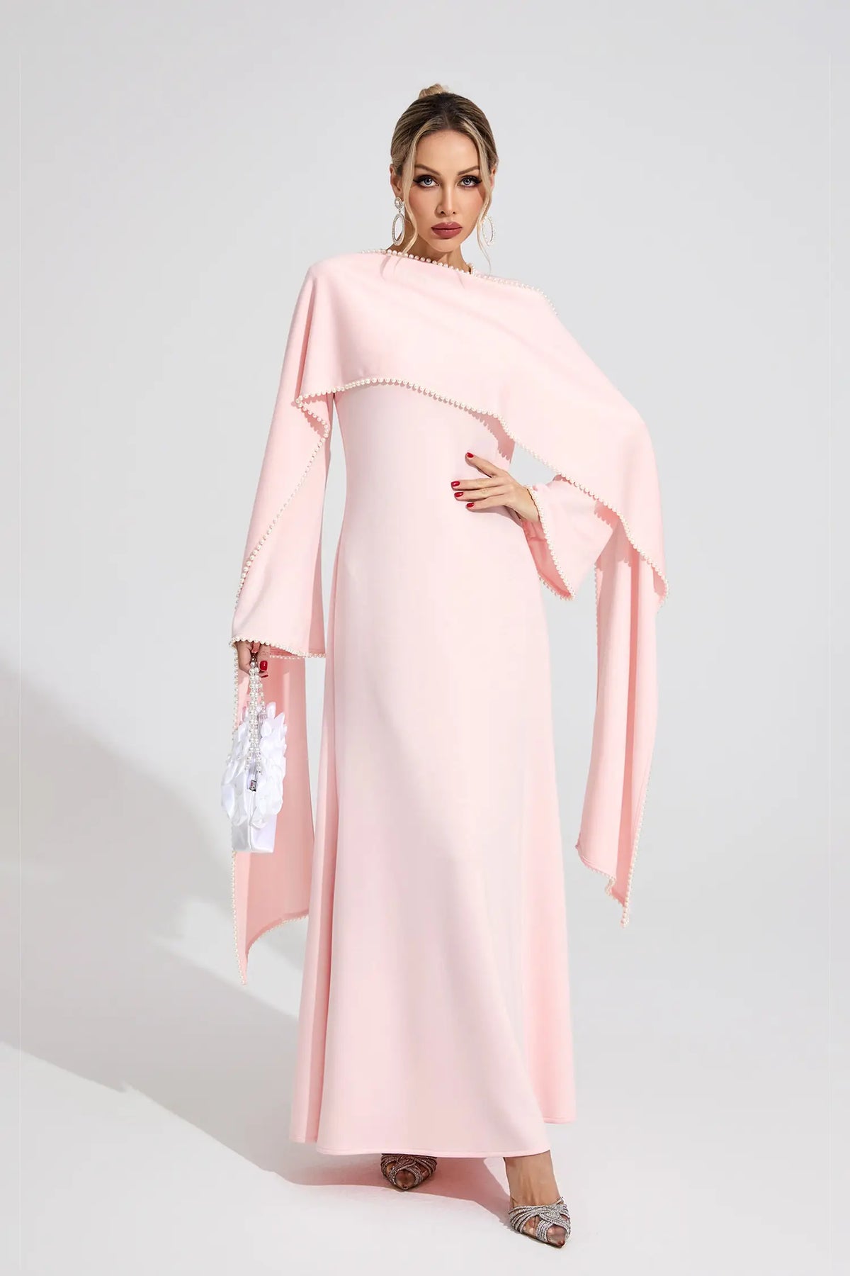 Kate Pink Pearl Maxi Dress