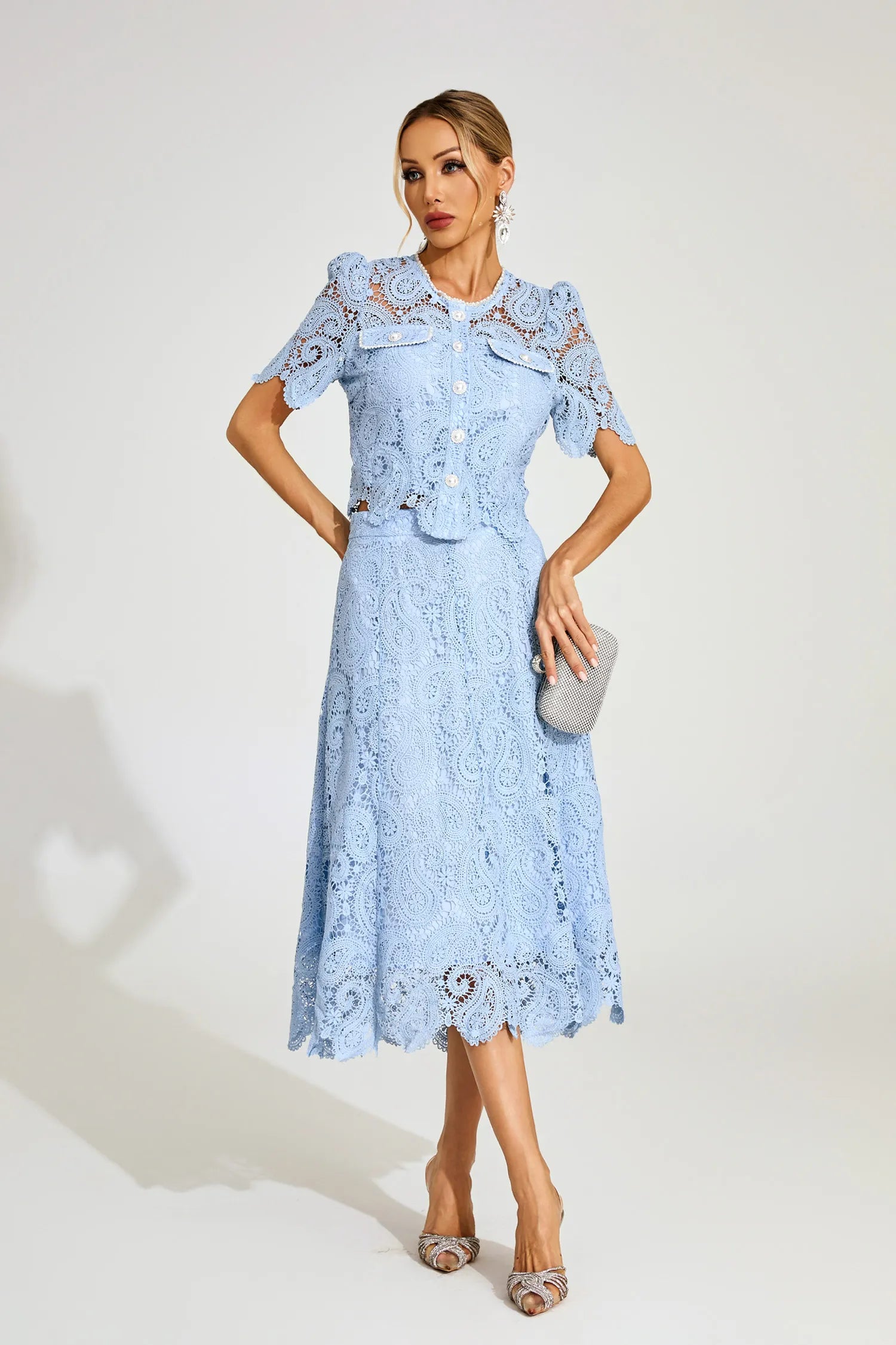 Savannah Blue Lace Matching Set