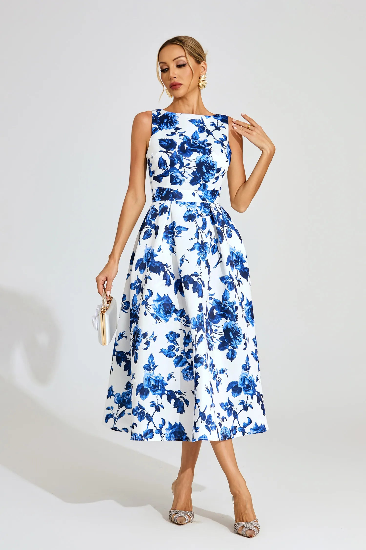 Brooklyn Blue Floral Midi Dress