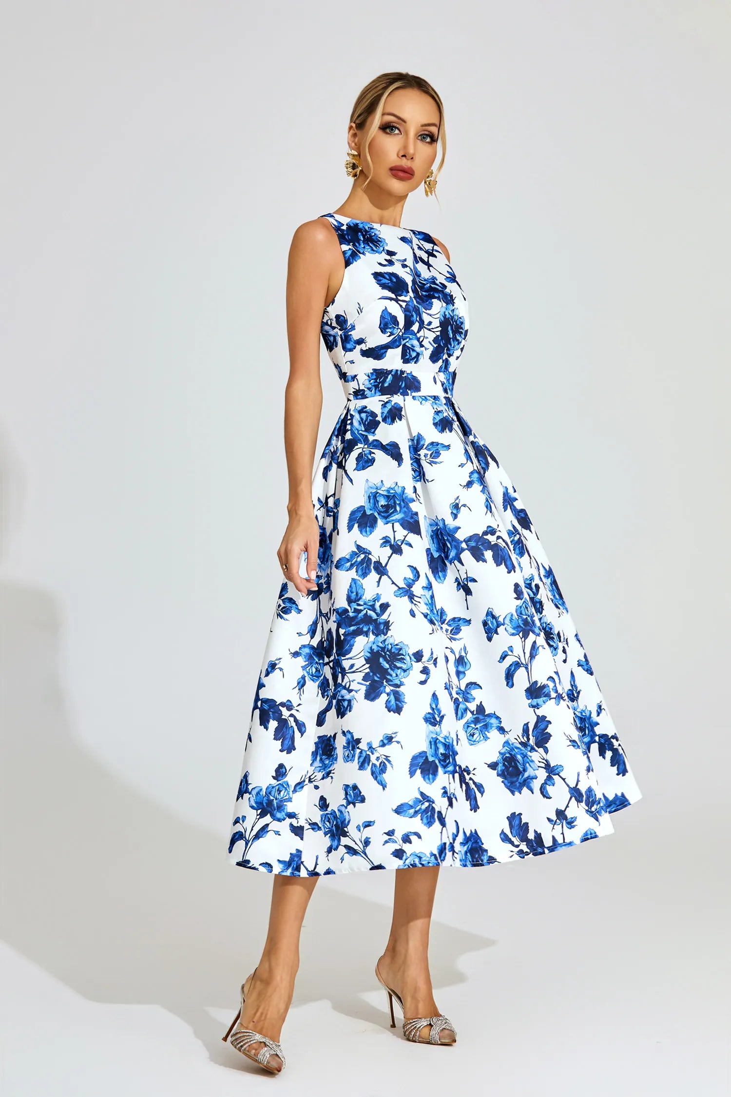 Brooklyn Blue Floral Midi Dress