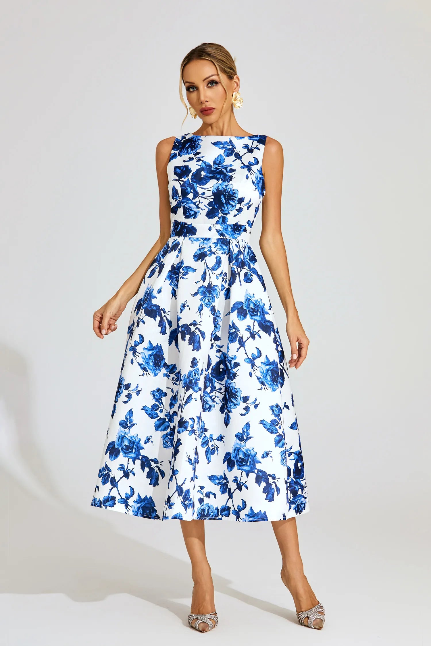 Brooklyn Blue Floral Midi Dress