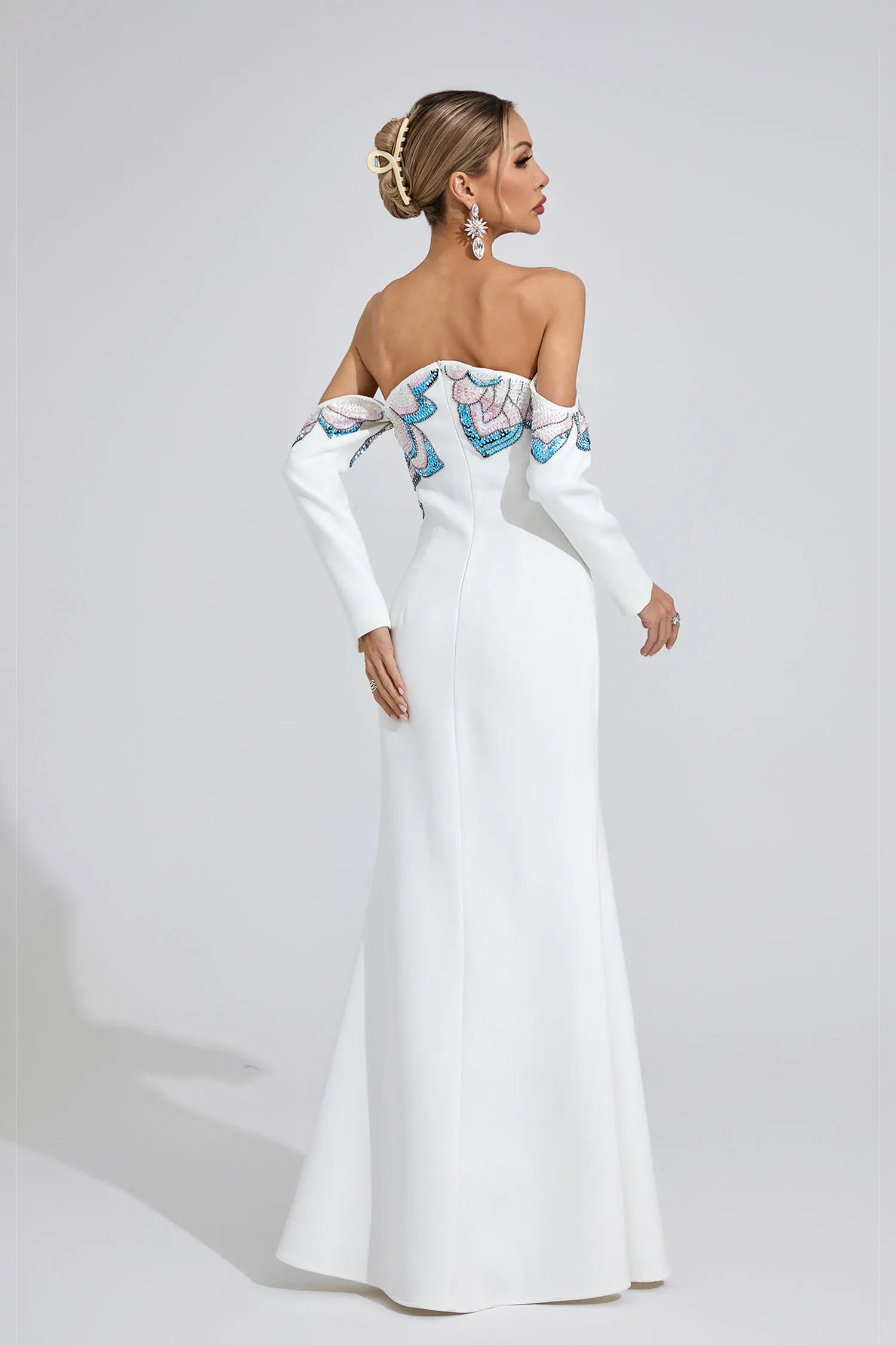 Talisse White Diamond Maxi Dress