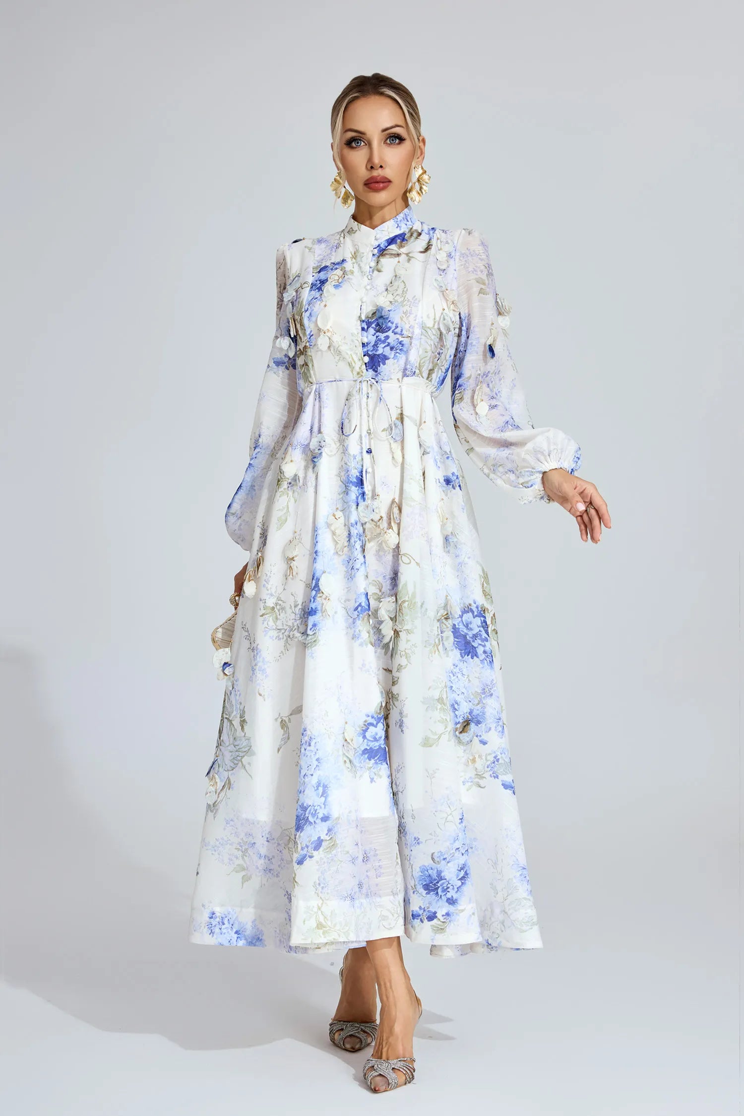 Natalia Floral Organza Maxi Dress