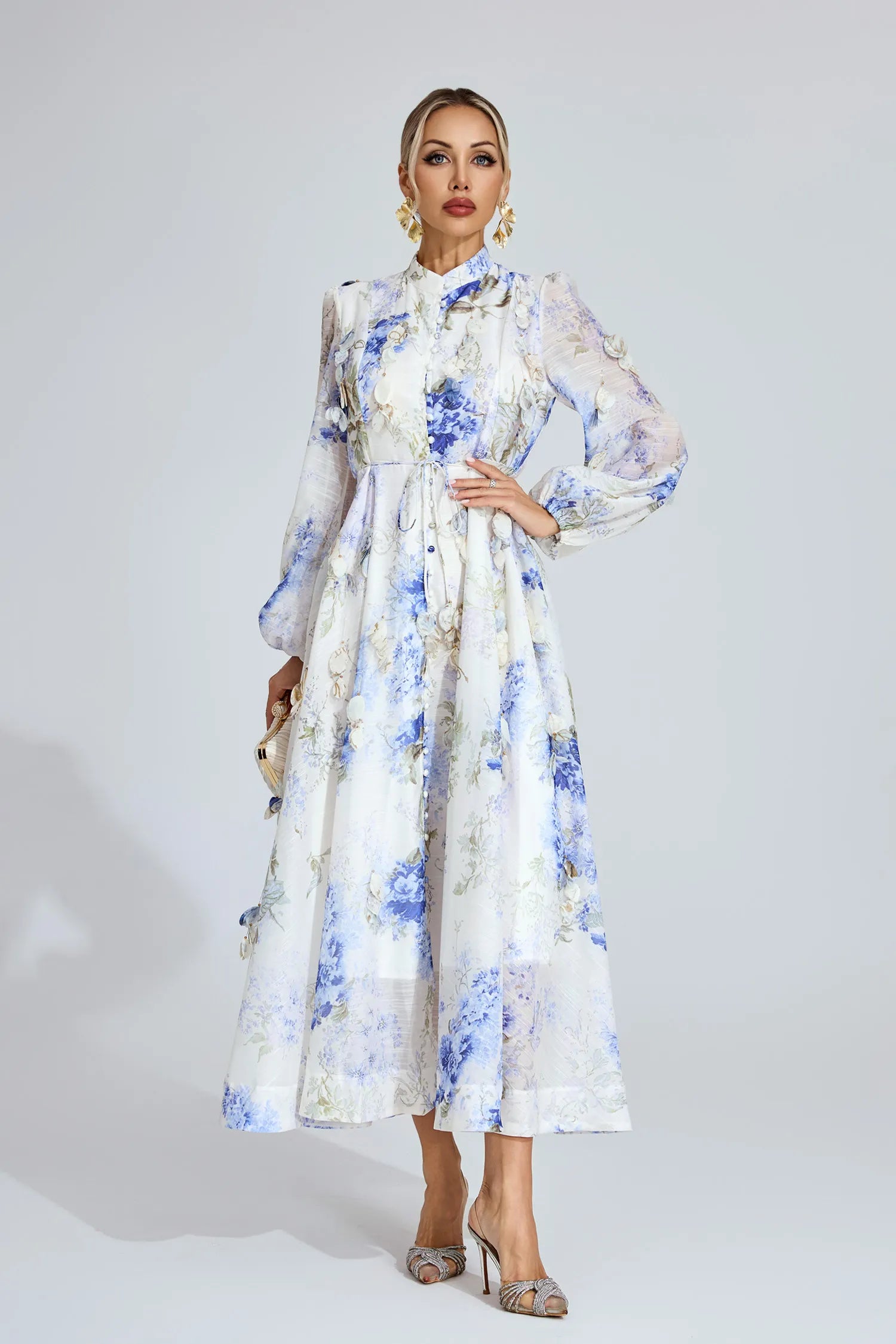 Natalia Floral Organza Maxi Dress