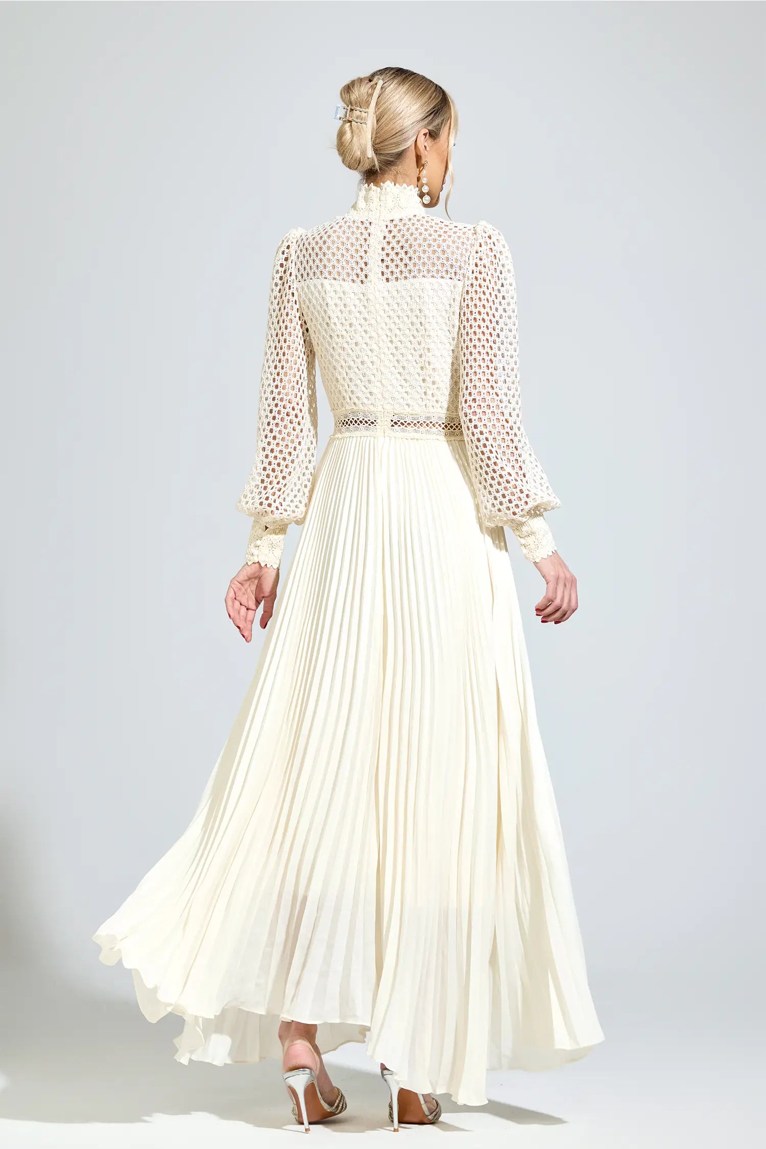 Lily Beige Embroidered Maxi Dress