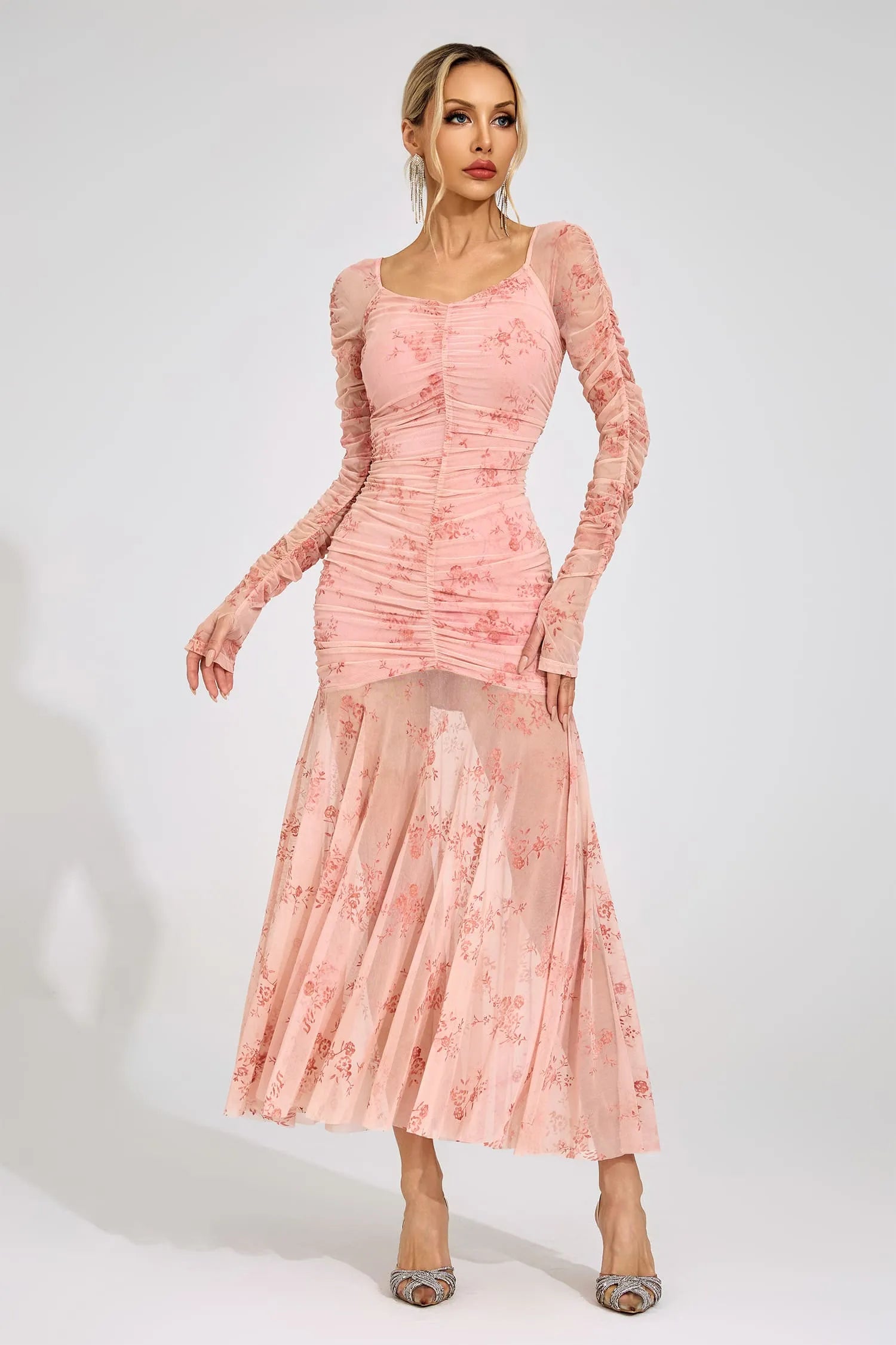 Lilouette Pink Printed Maxi Dress