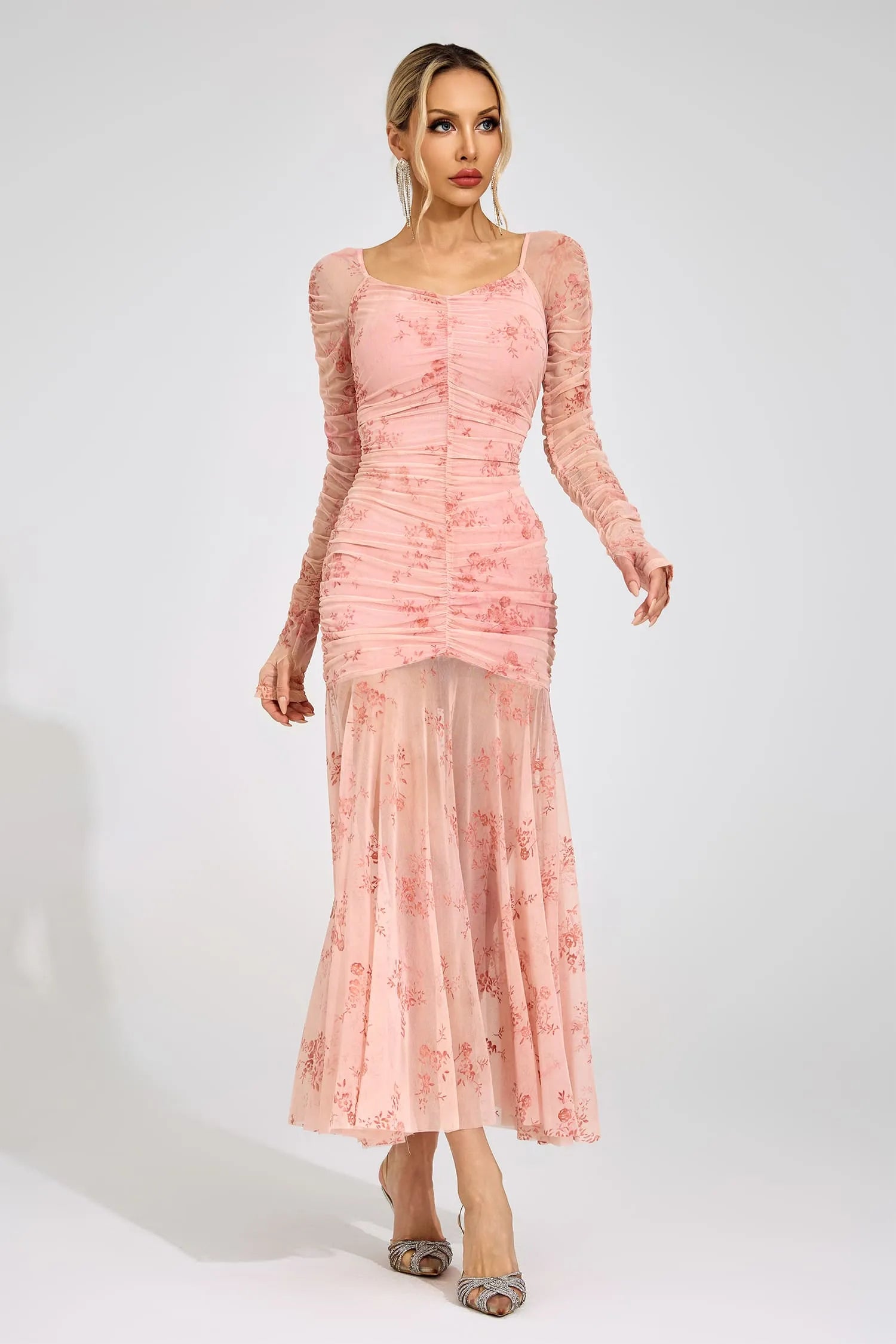 Lilouette Pink Printed Maxi Dress