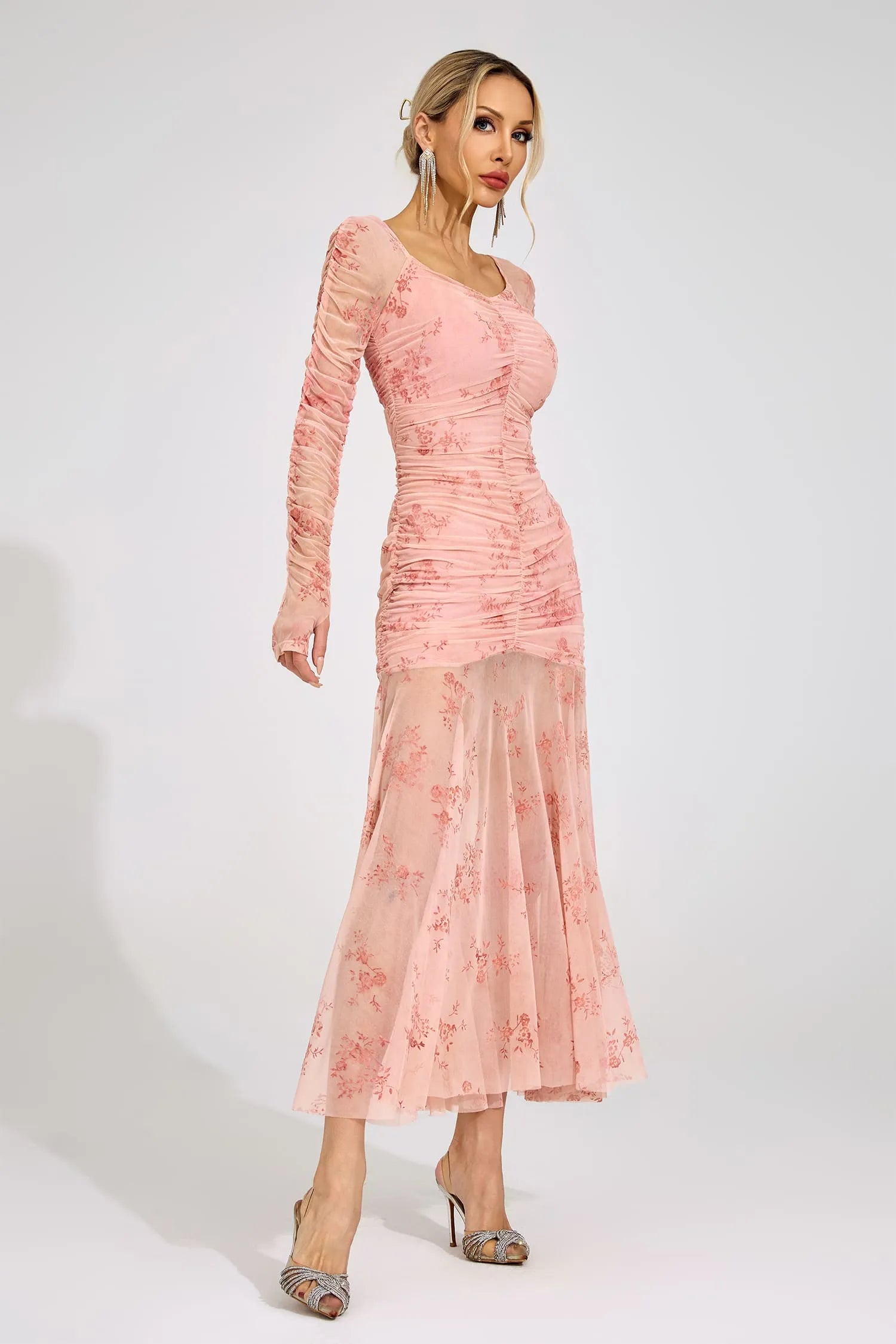 Lilouette Pink Printed Maxi Dress