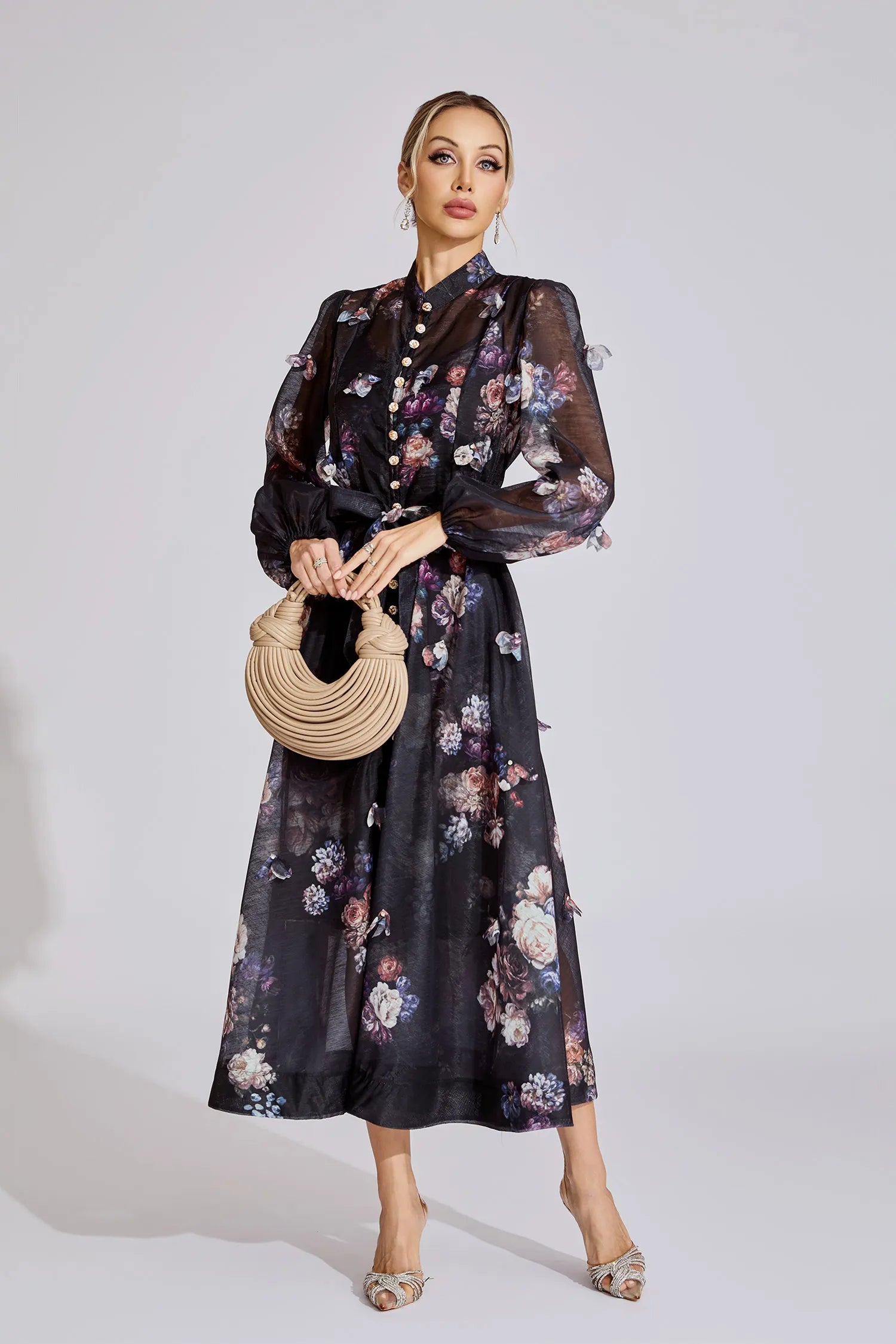 Samirah Black Printed Maxi Dress