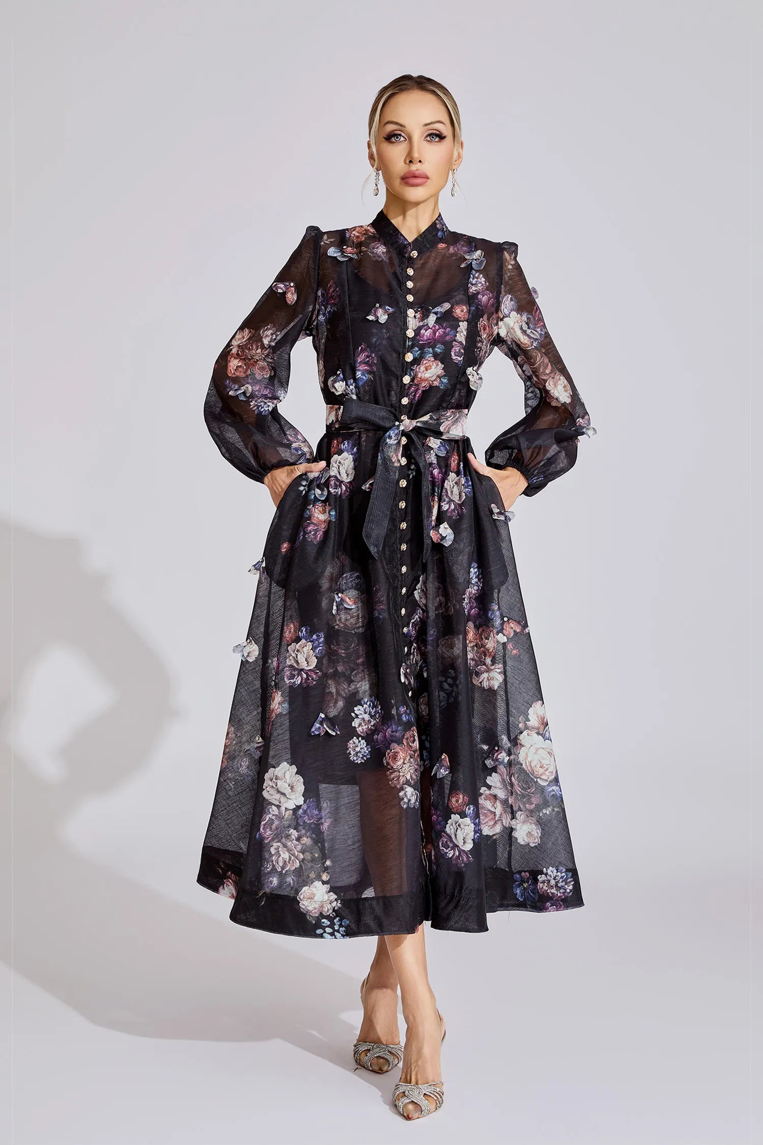 Samirah Black Printed Maxi Dress