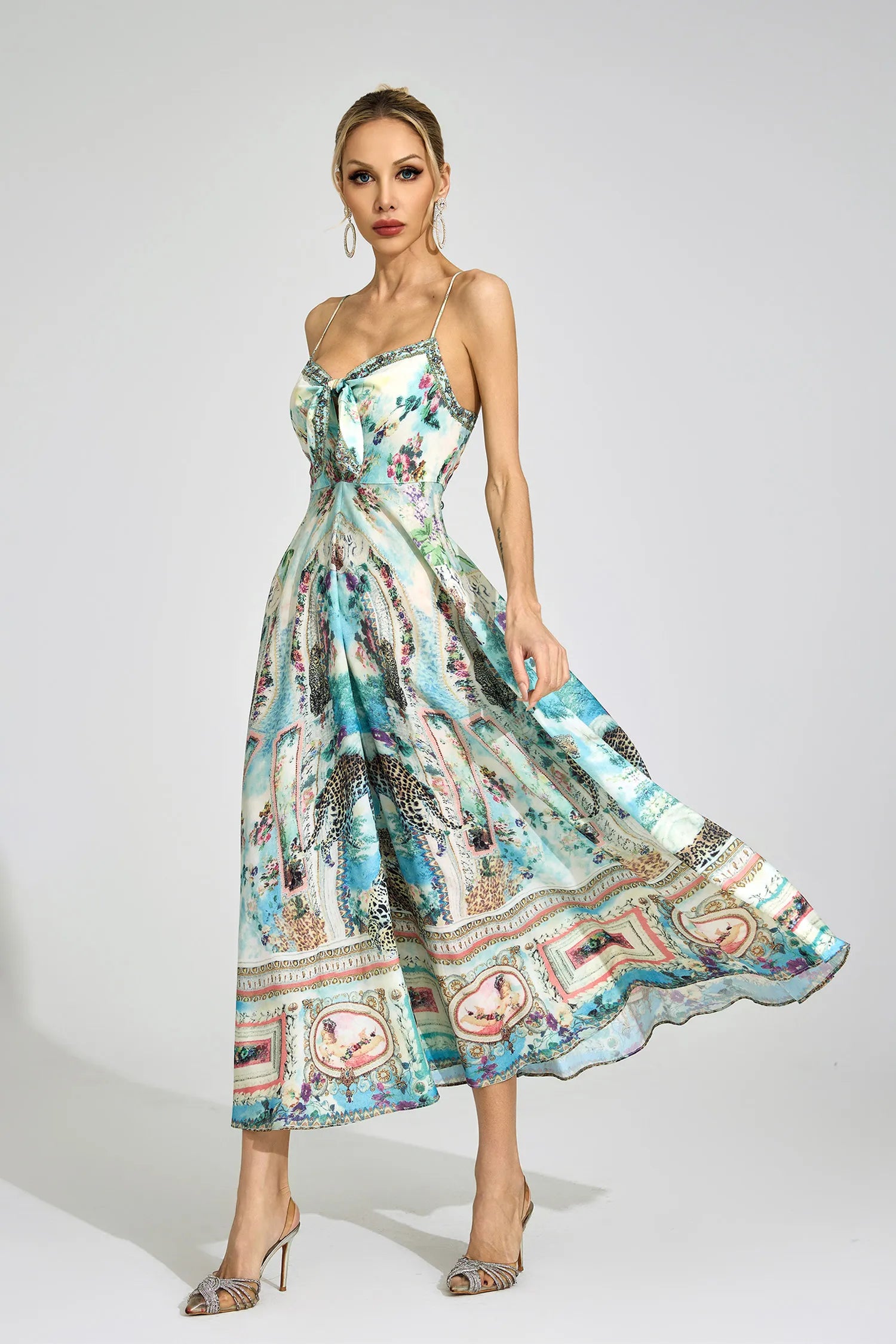 Sinclair Green Print Maxi Dress