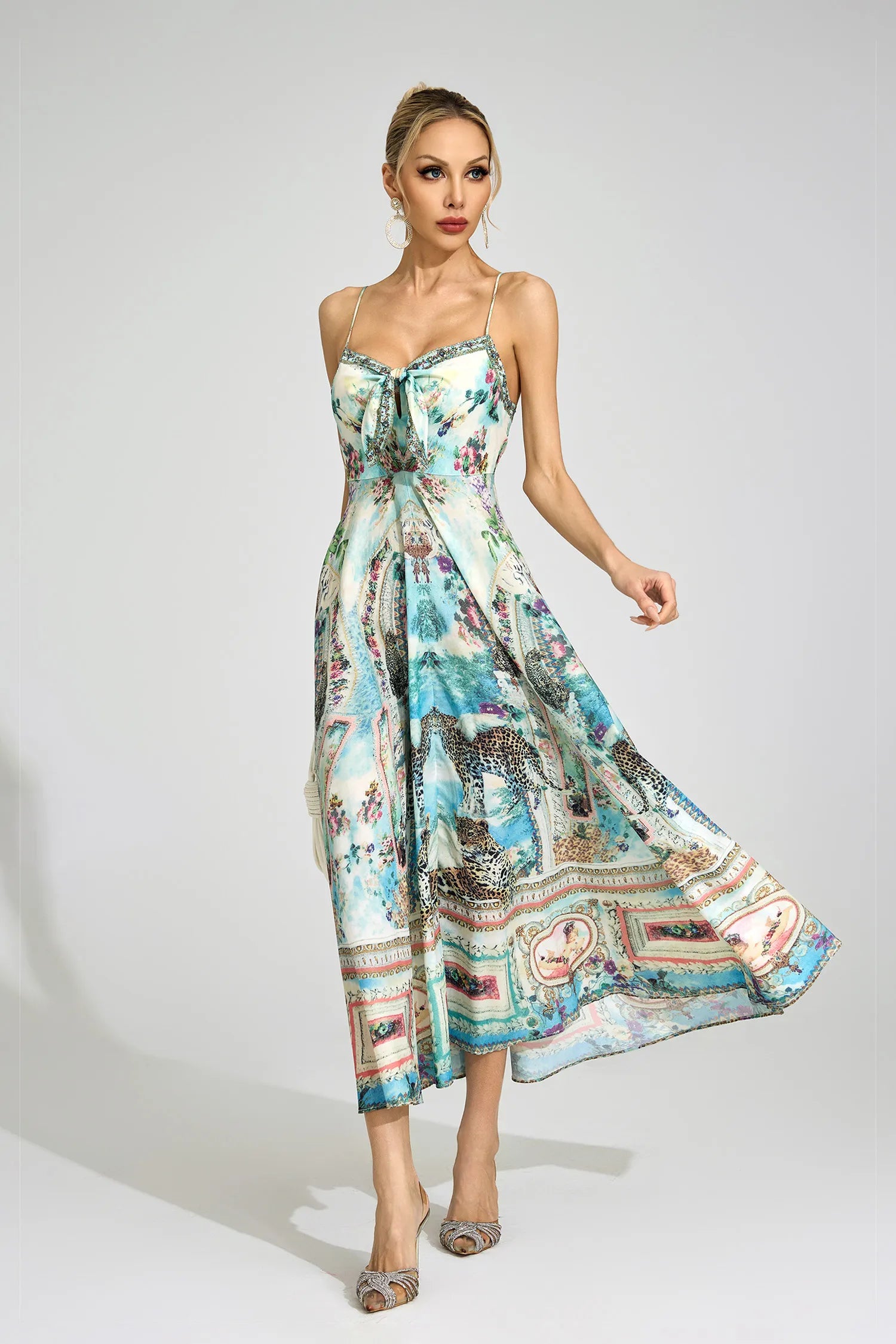 Sinclair Green Print Maxi Dress