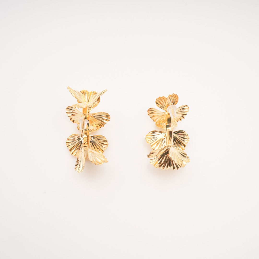 Lola faux-flower gold earrings