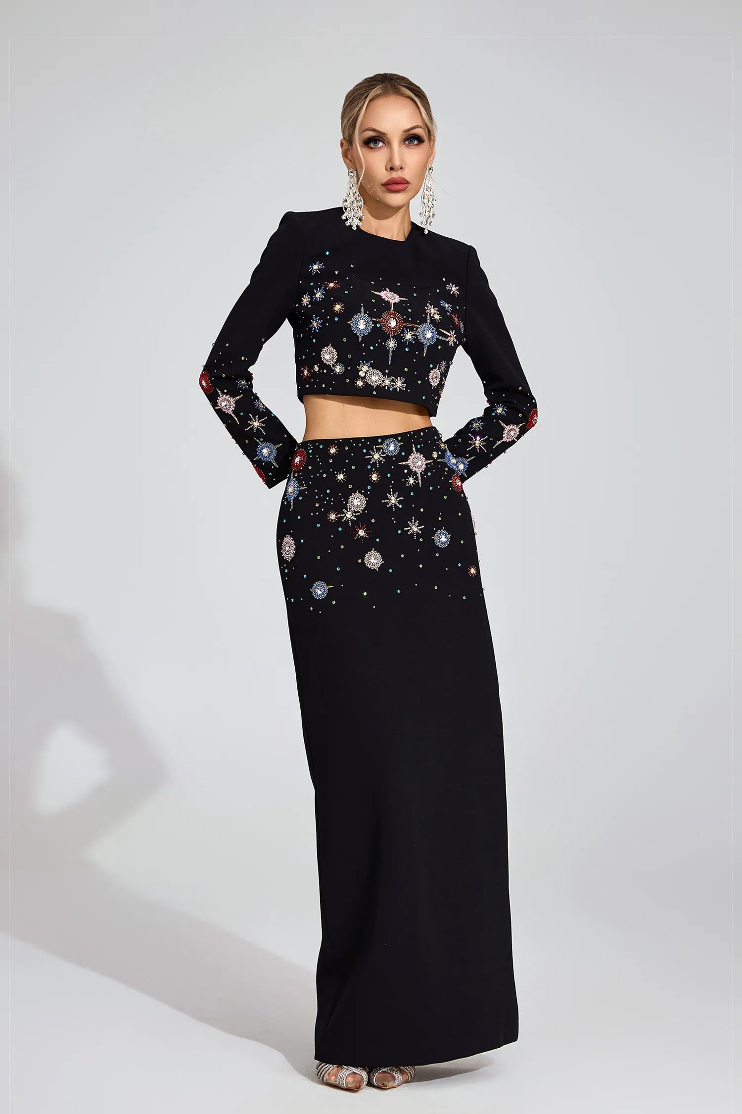 Maris Black Diamond Embellished Set