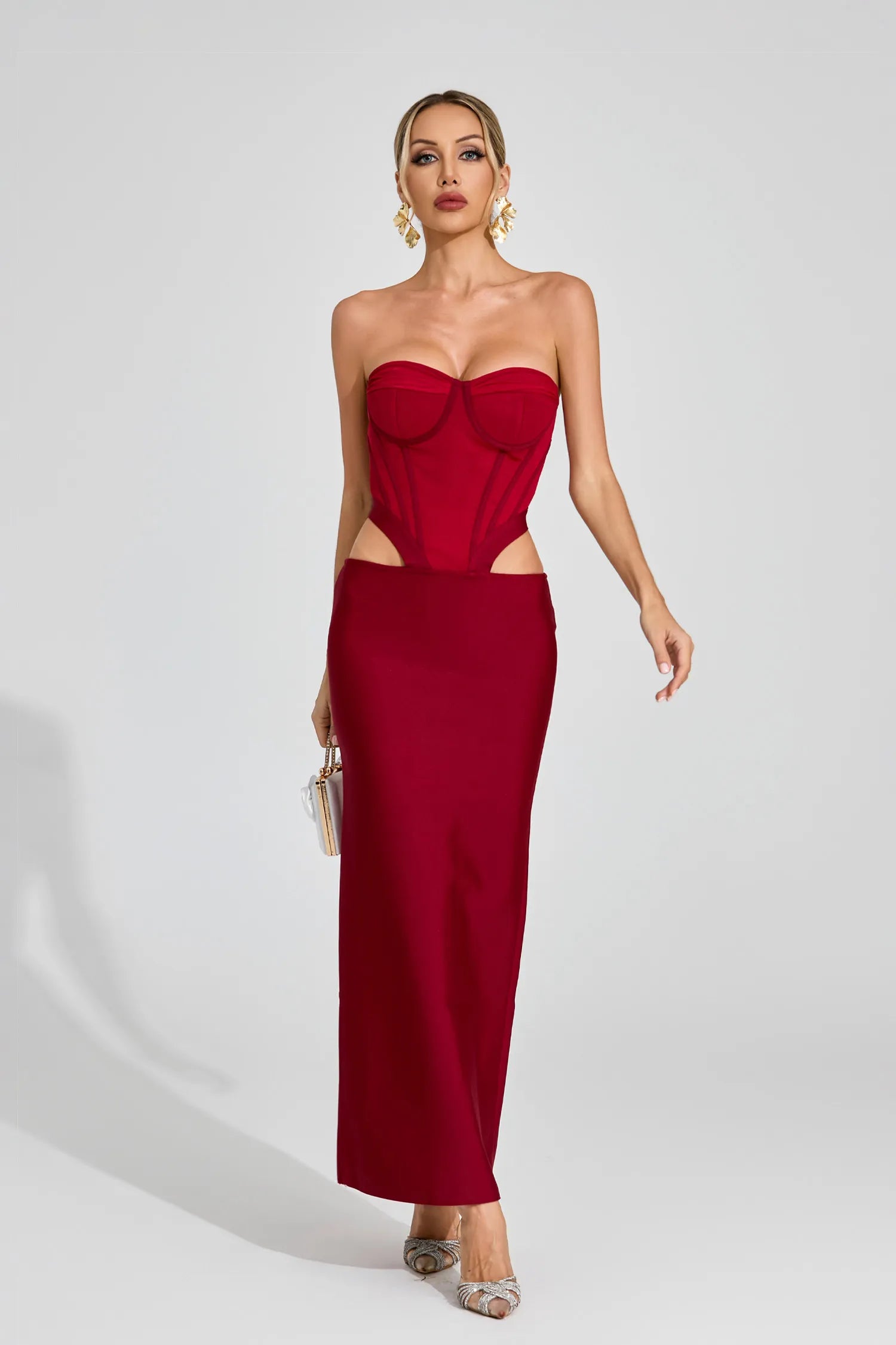 Vasilisa Red Cut Out Maxi Dress