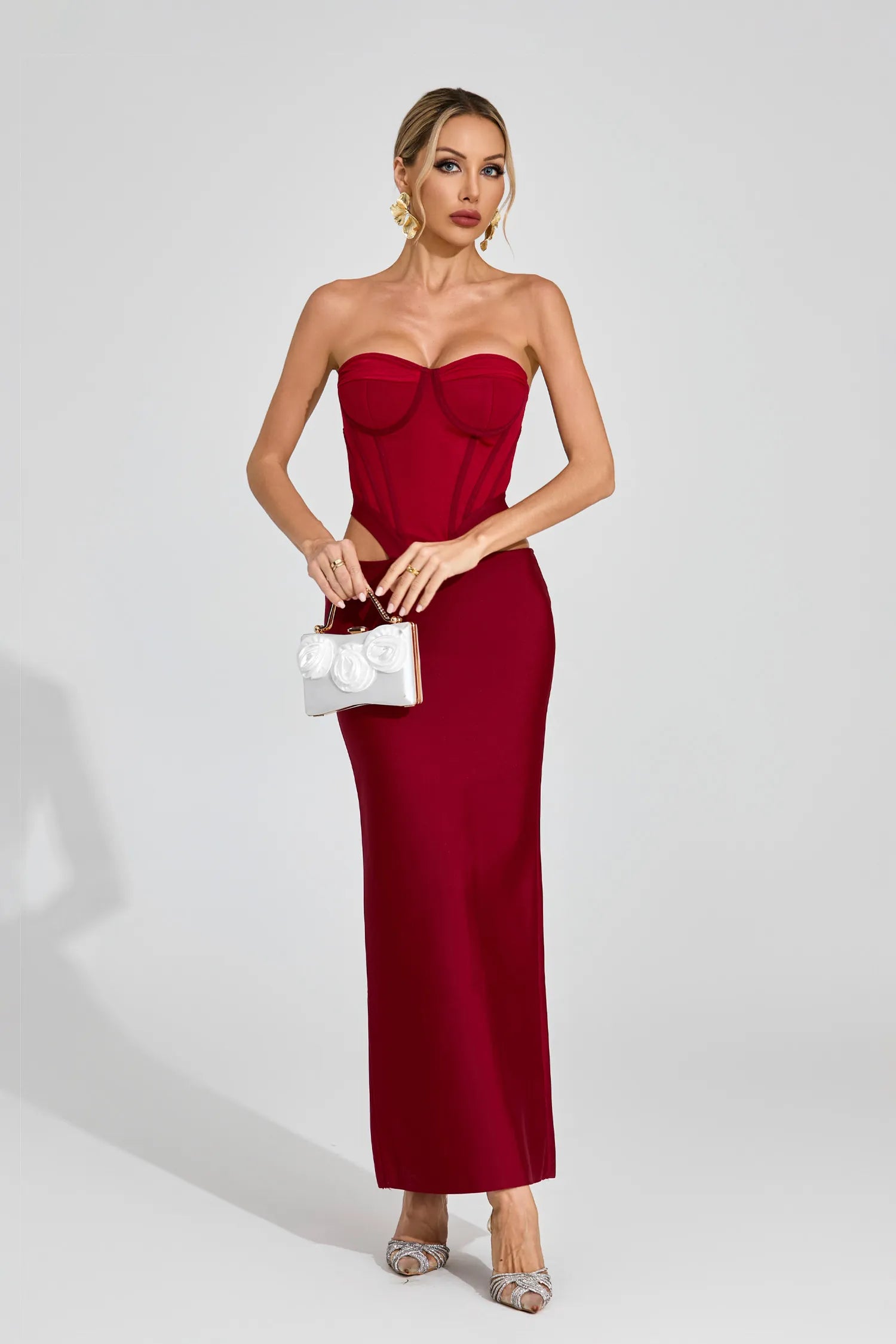 Vasilisa Red Cut Out Maxi Dress