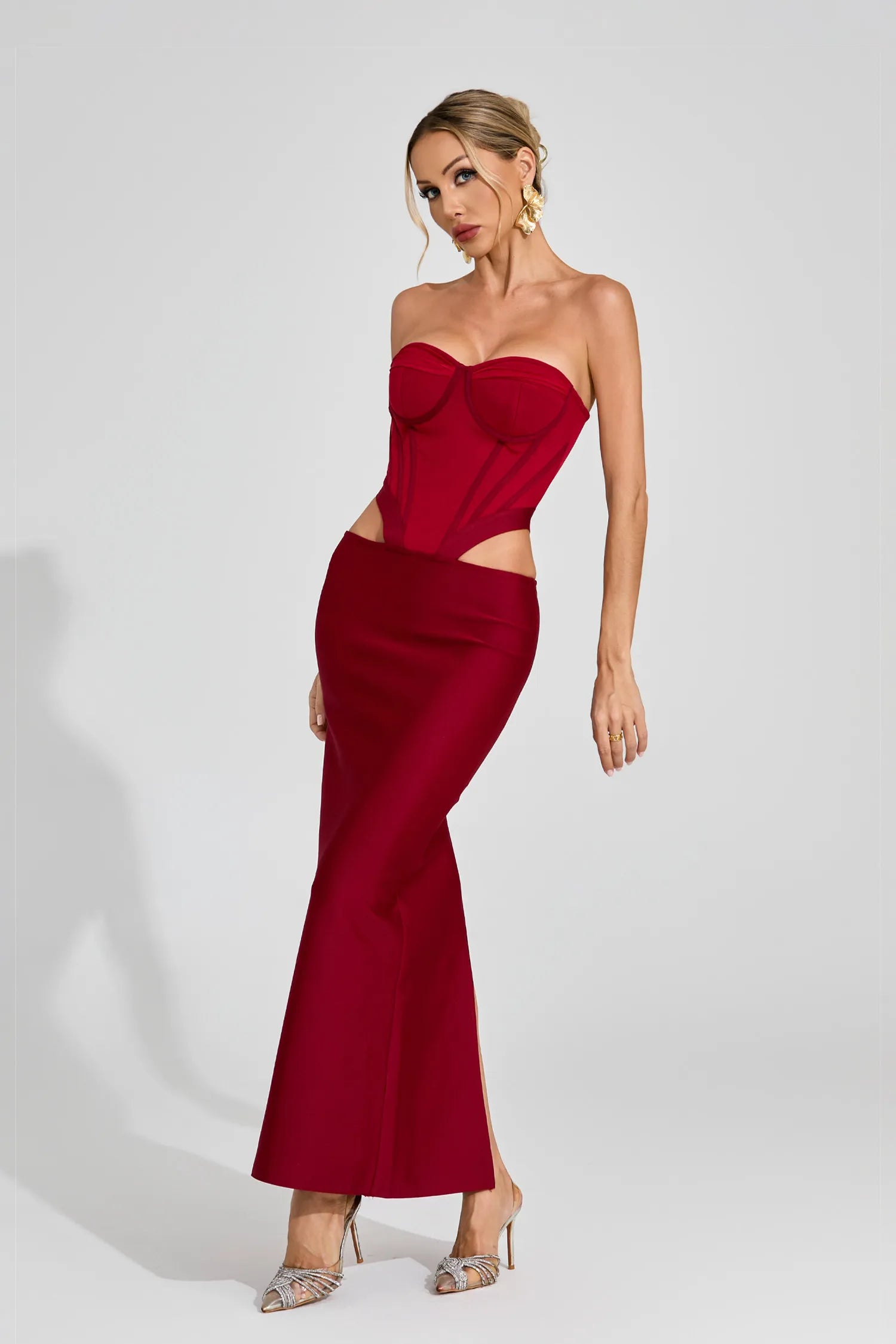 Vasilisa Red Cut Out Maxi Dress