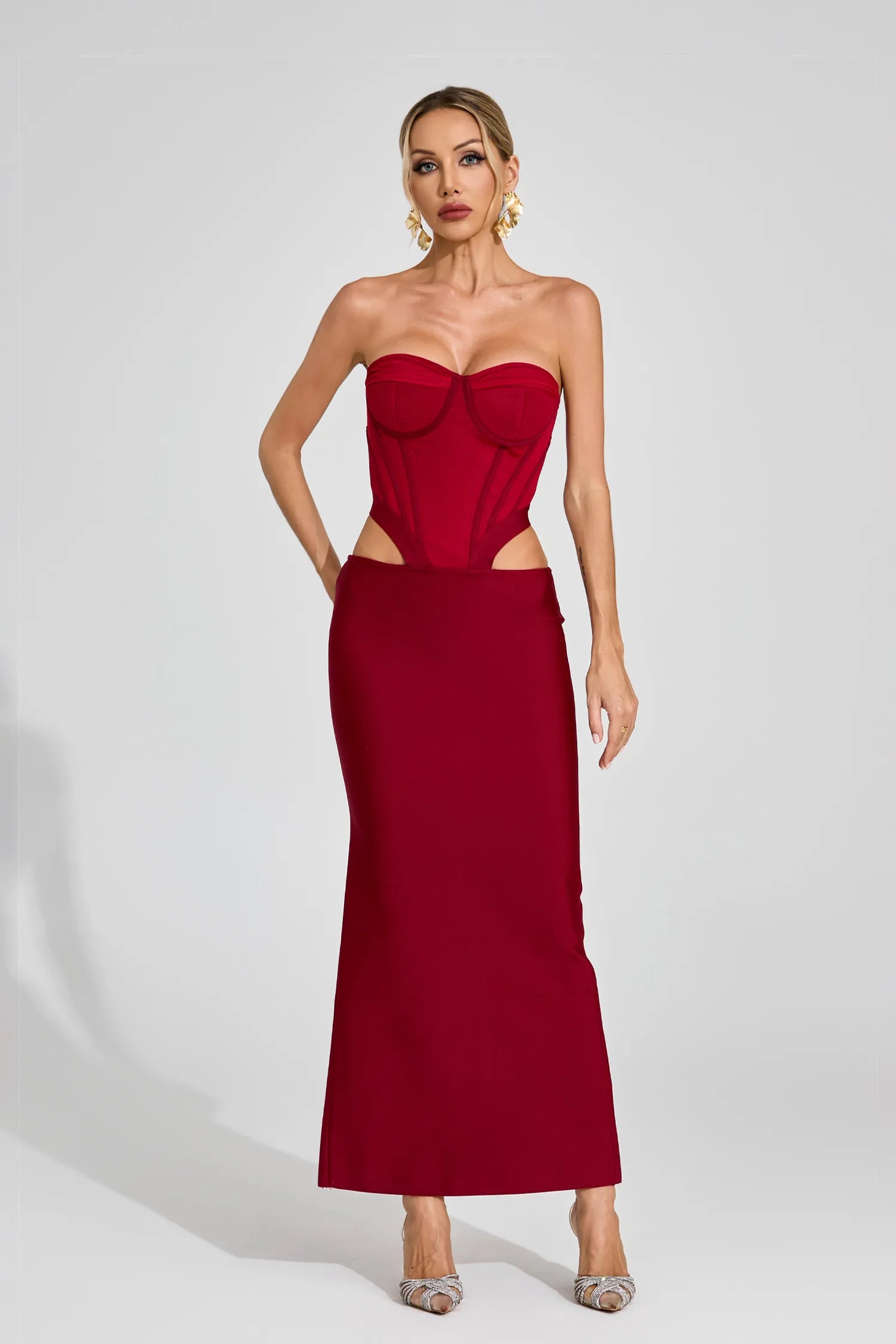 Vasilisa Red Cut Out Maxi Dress