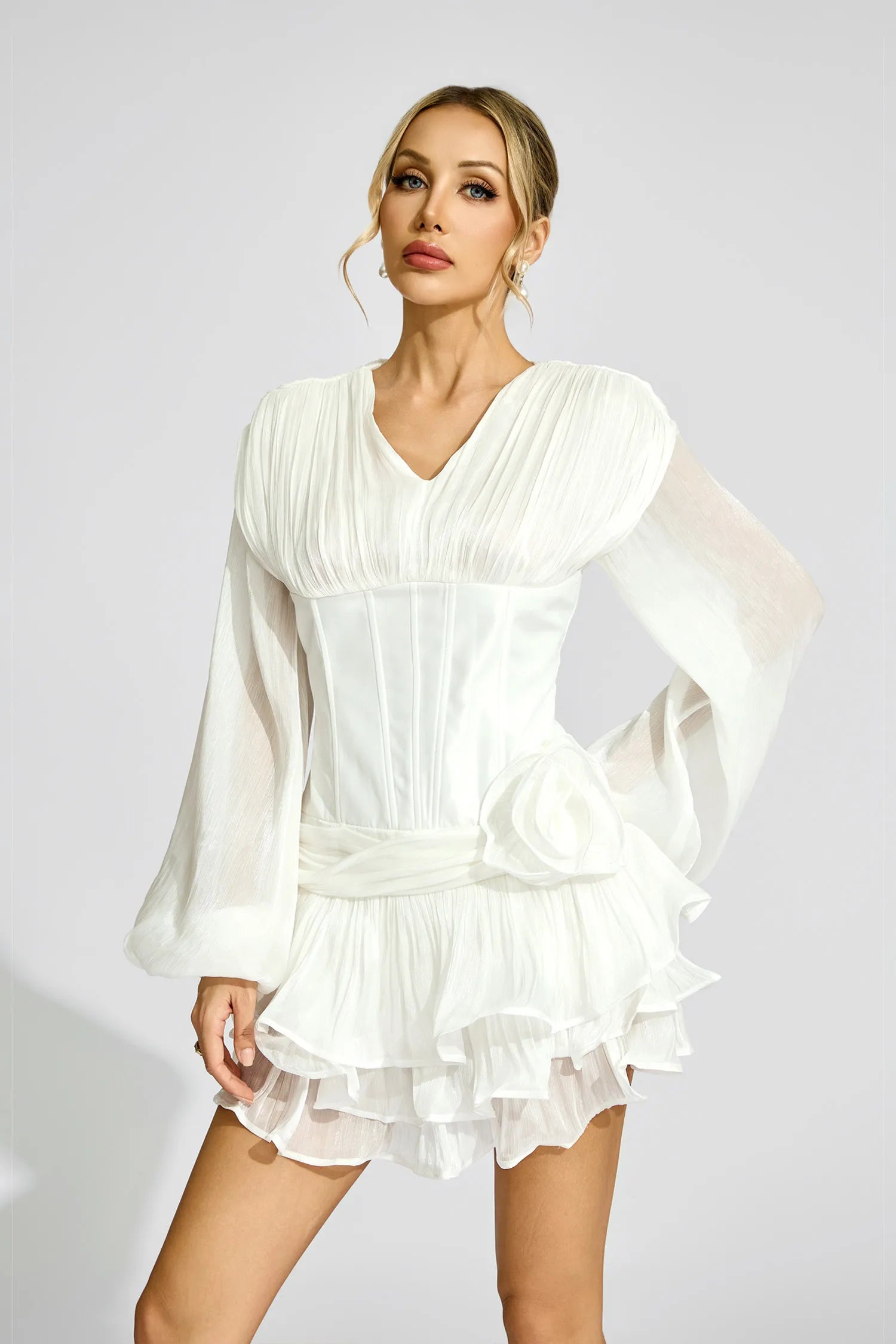 Christy White Corset Mini Dress