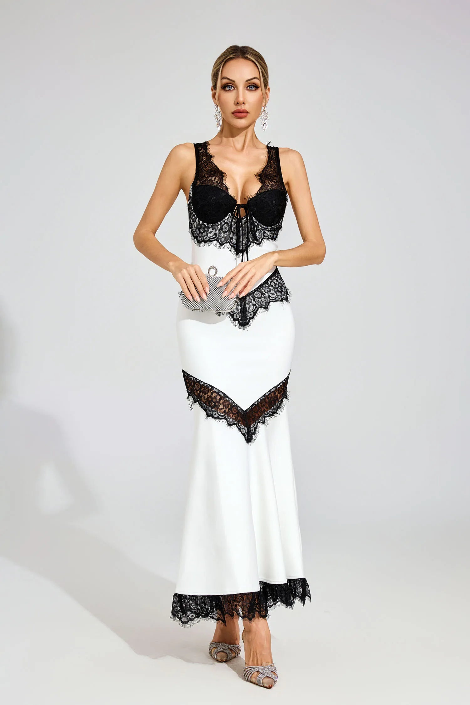 Melanie White Lace Maxi Dress