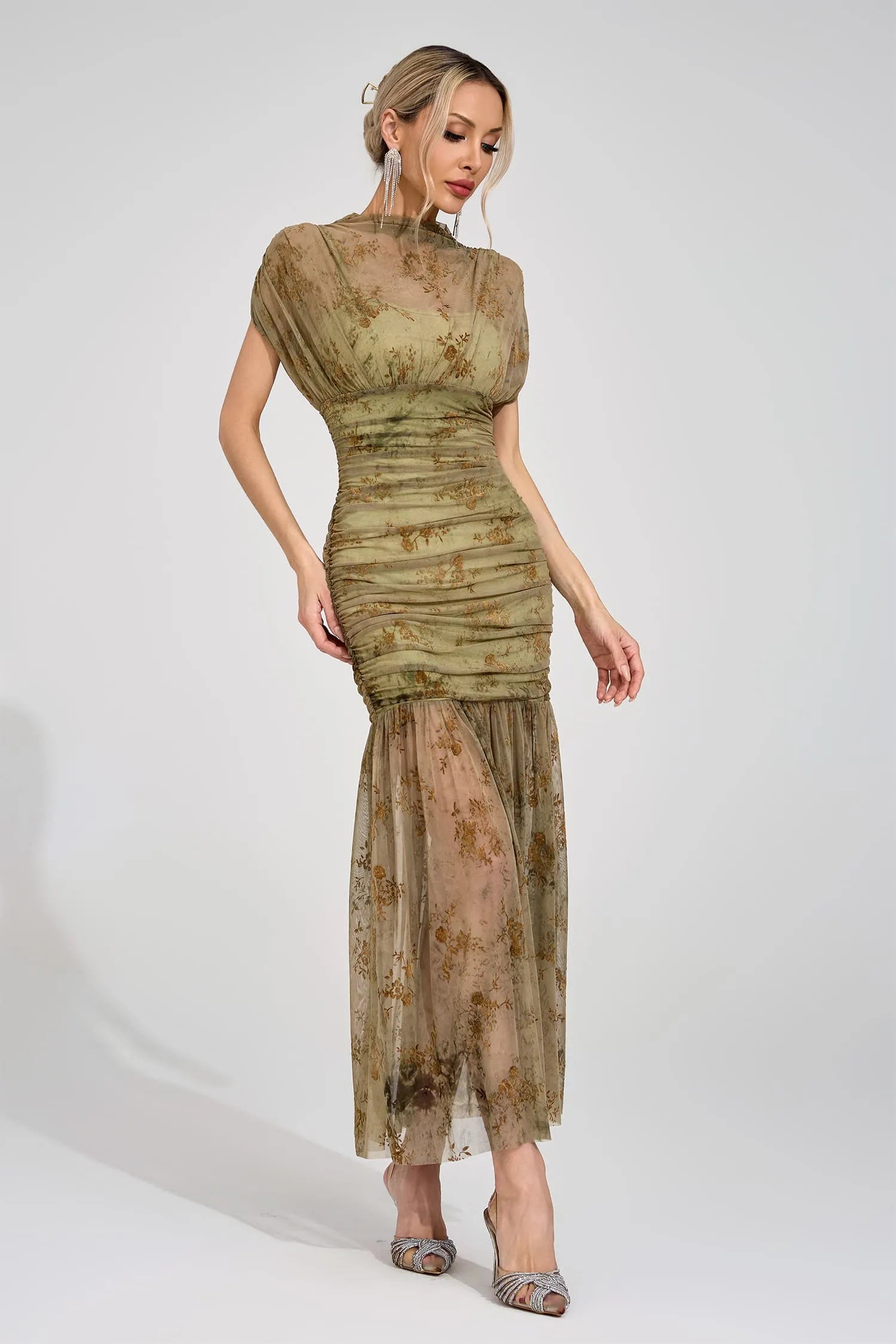 Beatrice Green Bodycon Maxi Dress