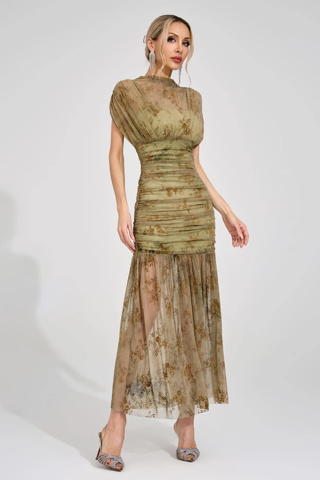 Beatrice Green Bodycon Maxi Dress