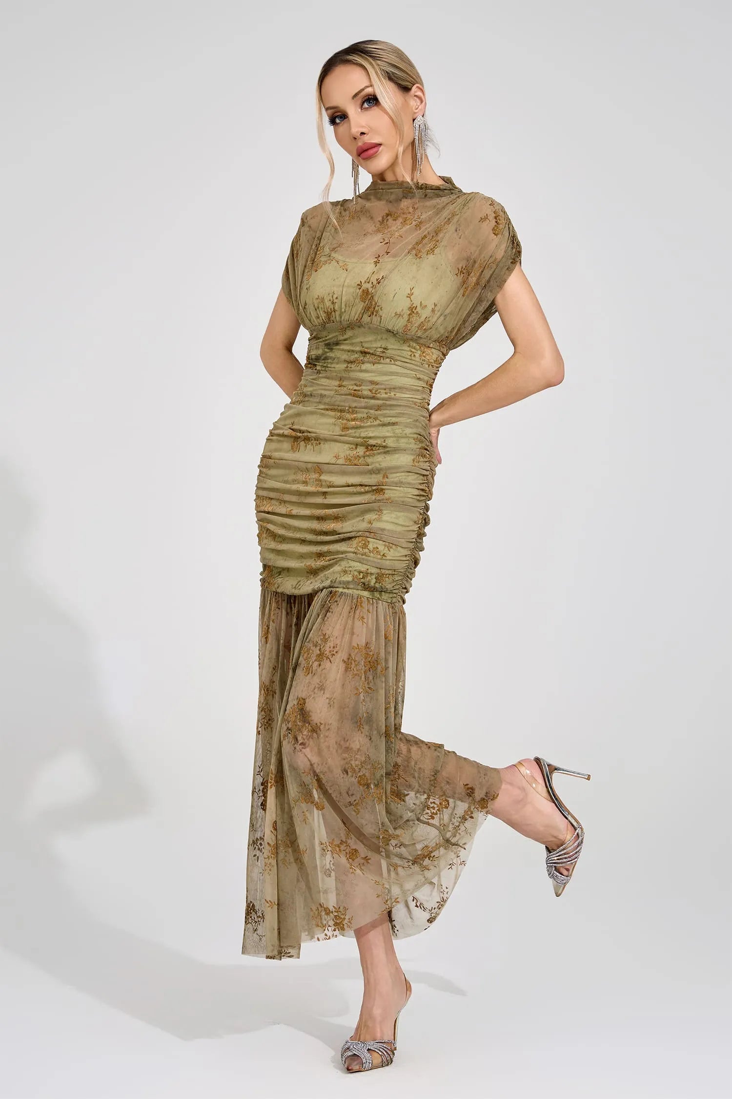 Beatrice Green Bodycon Maxi Dress