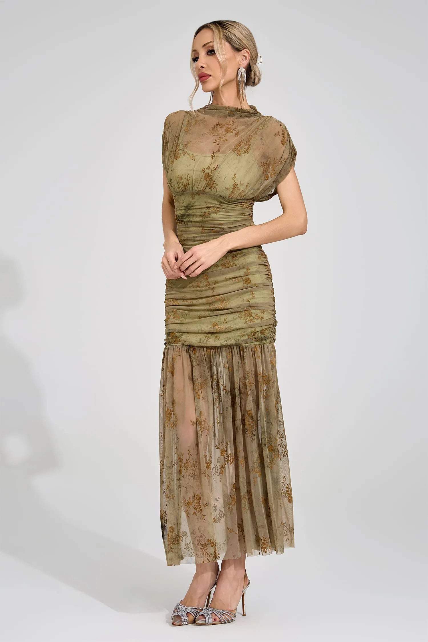 Beatrice Green Bodycon Maxi Dress