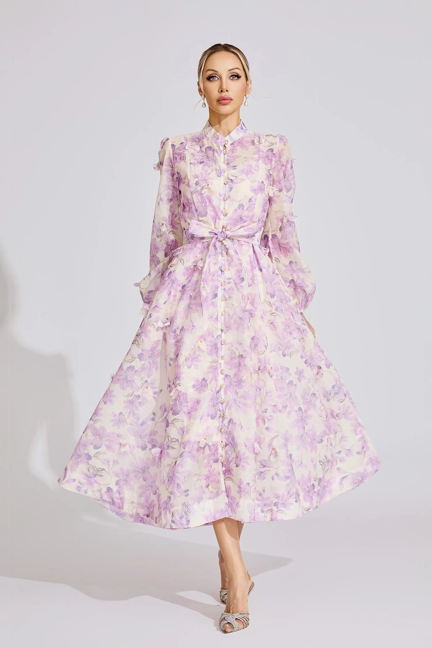 Elarith Purple Floral Maxi Dress