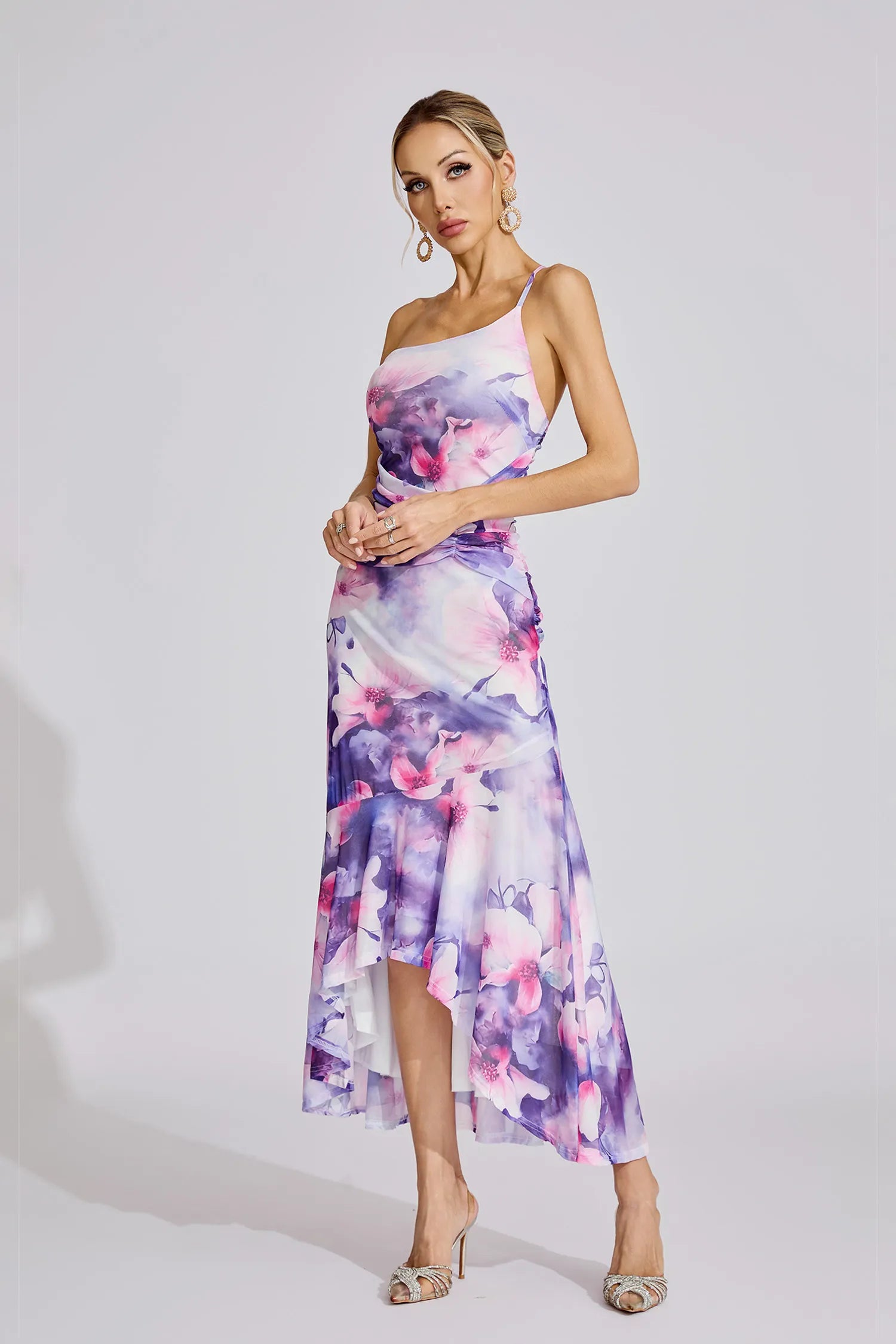 Tehani Purple Off-Shoulder Maxi Dress