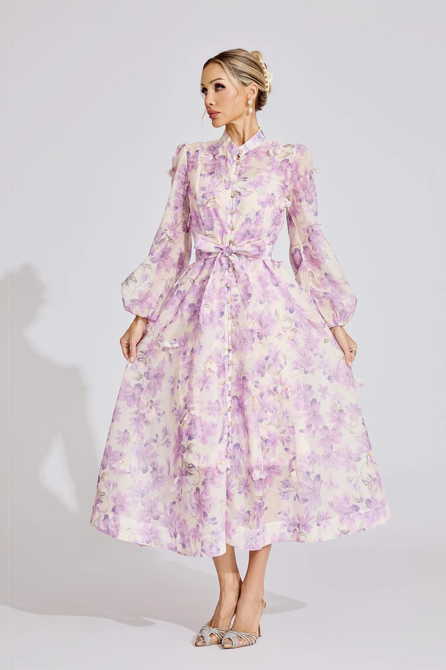 Elarith Purple Floral Maxi Dress