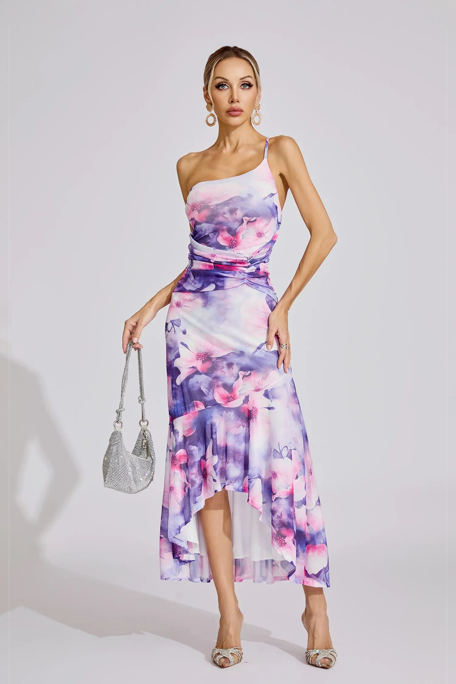 Tehani Purple Off-Shoulder Maxi Dress