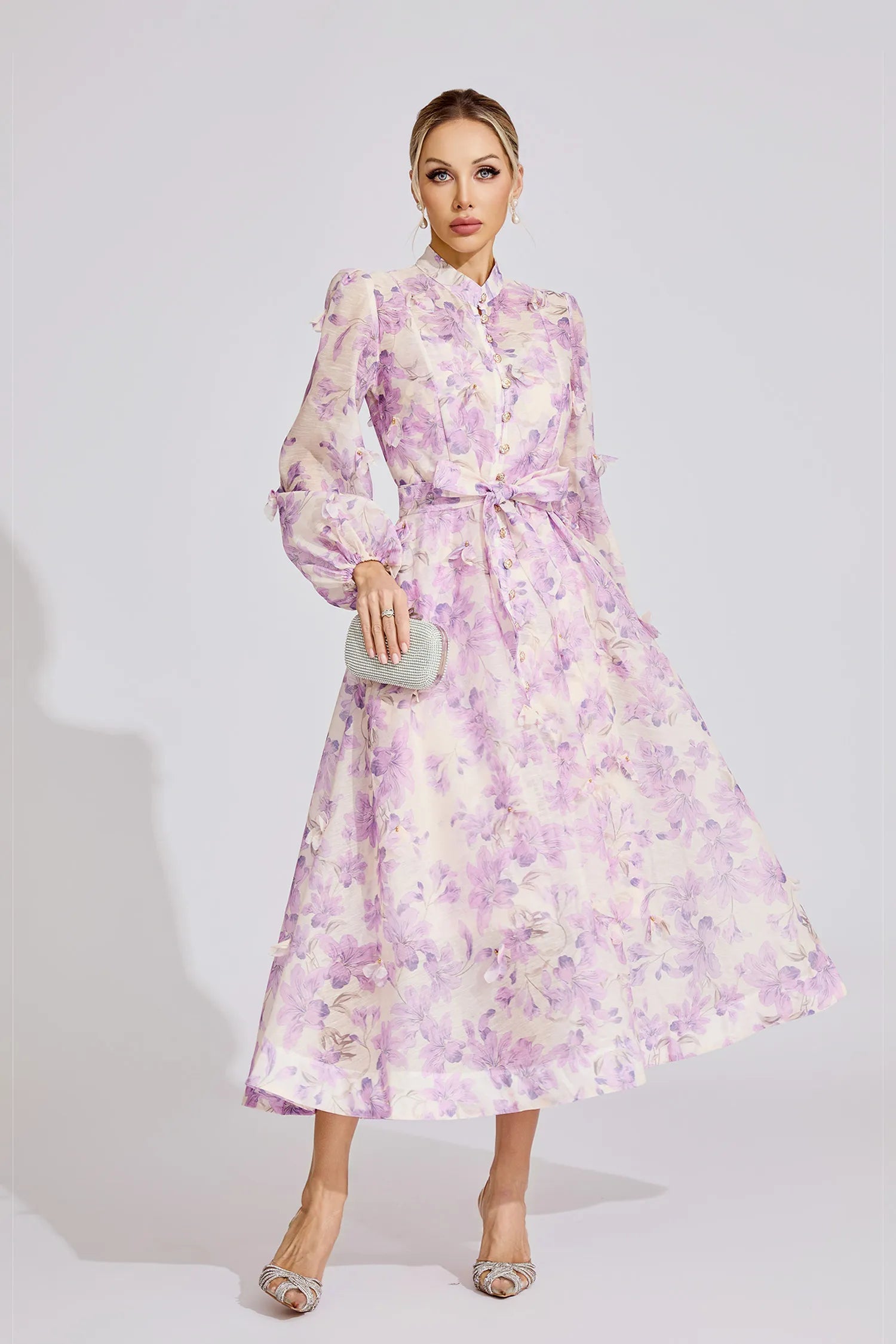Elarith Purple Floral Maxi Dress