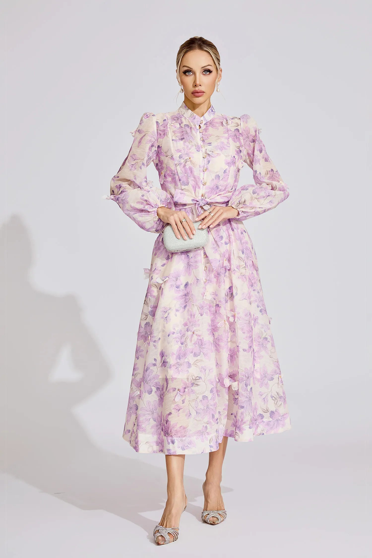 Elarith Purple Floral Maxi Dress