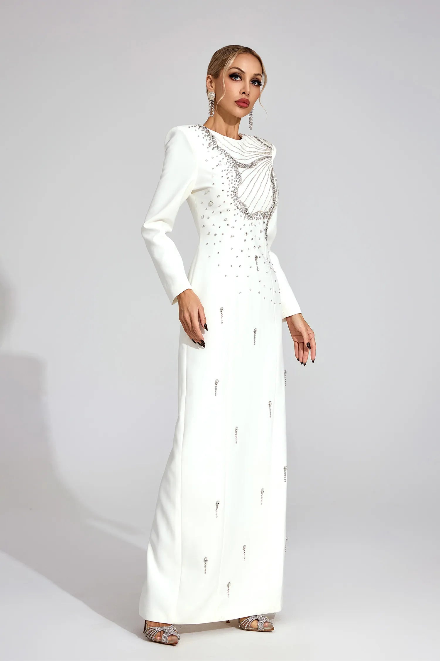 Maribel White Classic Maxi Dress