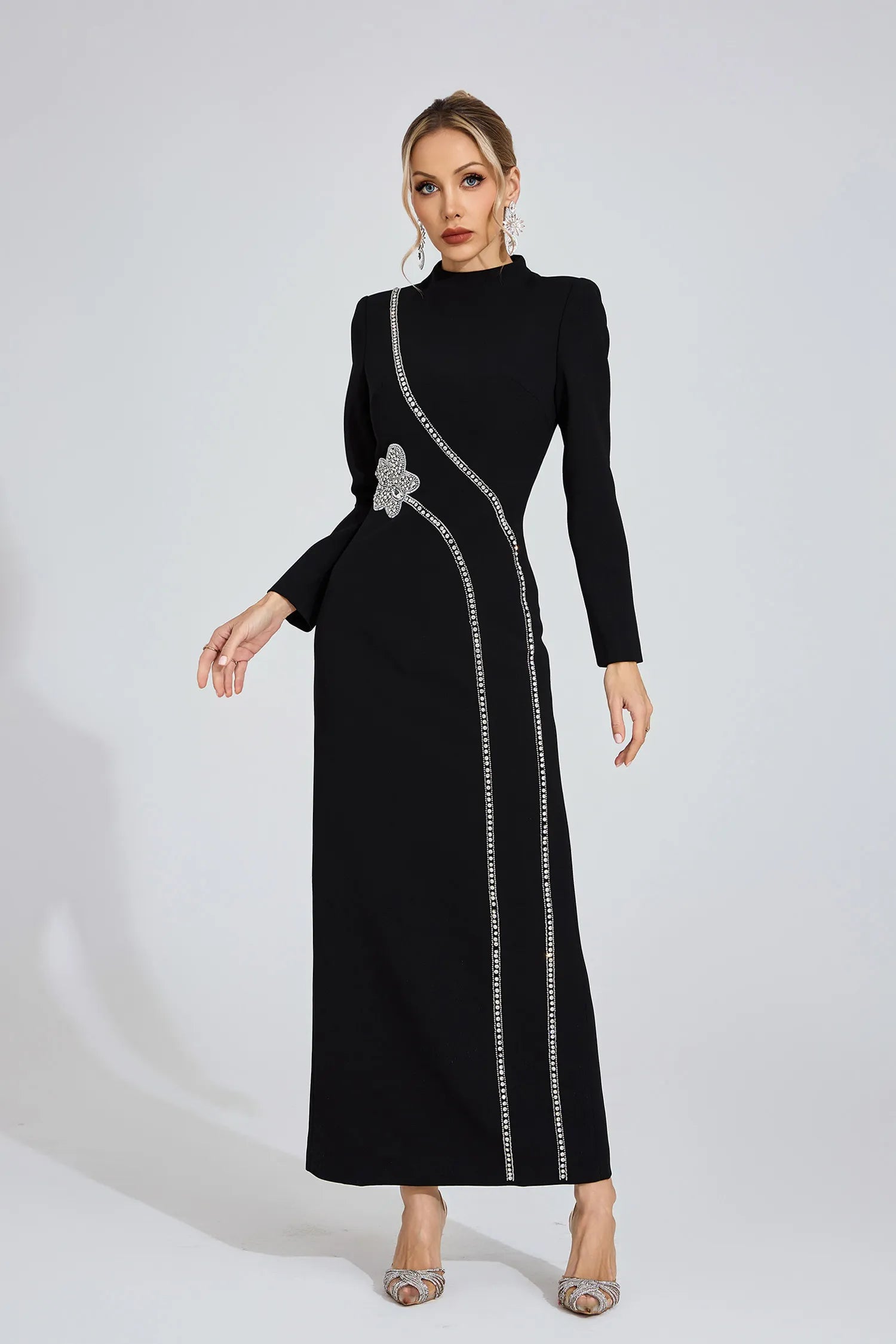 Noctira Black Diamond Maxi Dress