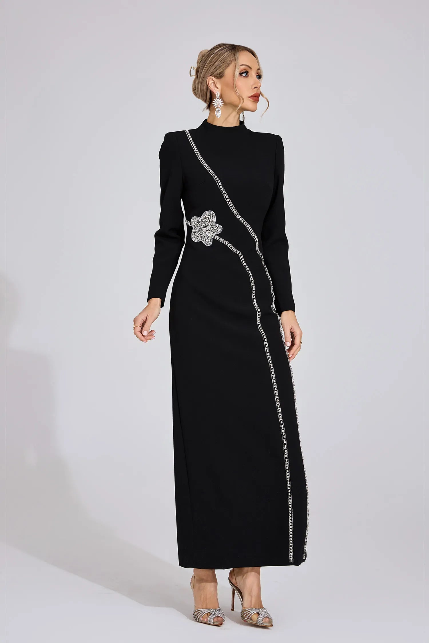 Noctira Black Diamond Maxi Dress