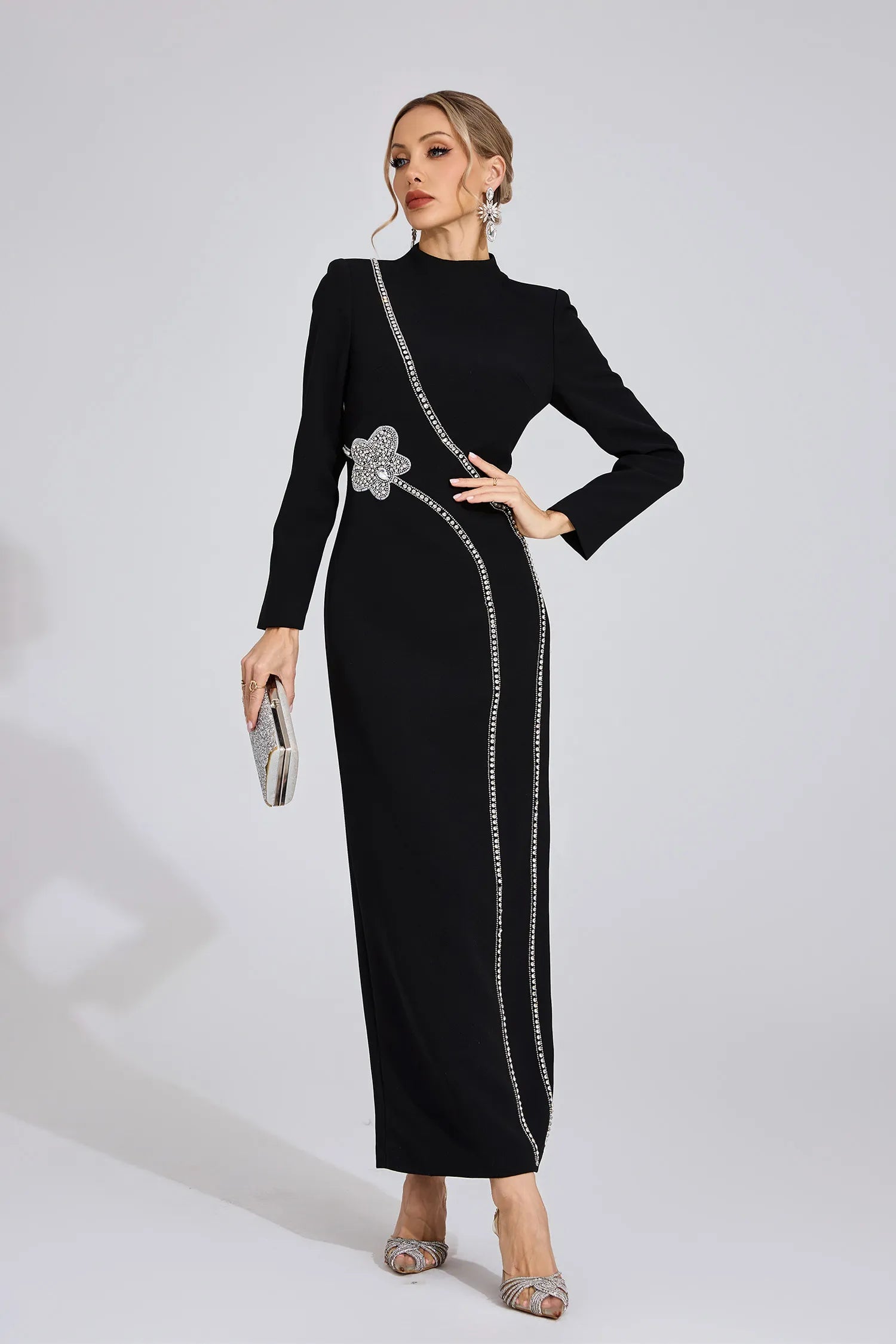 Noctira Black Diamond Maxi Dress