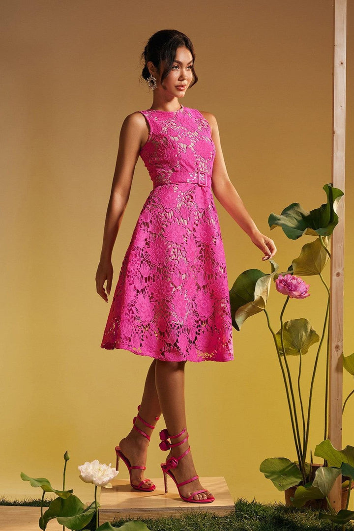 Enda Sleeveless Flower Embroidered Midi Dress - Mew Mews