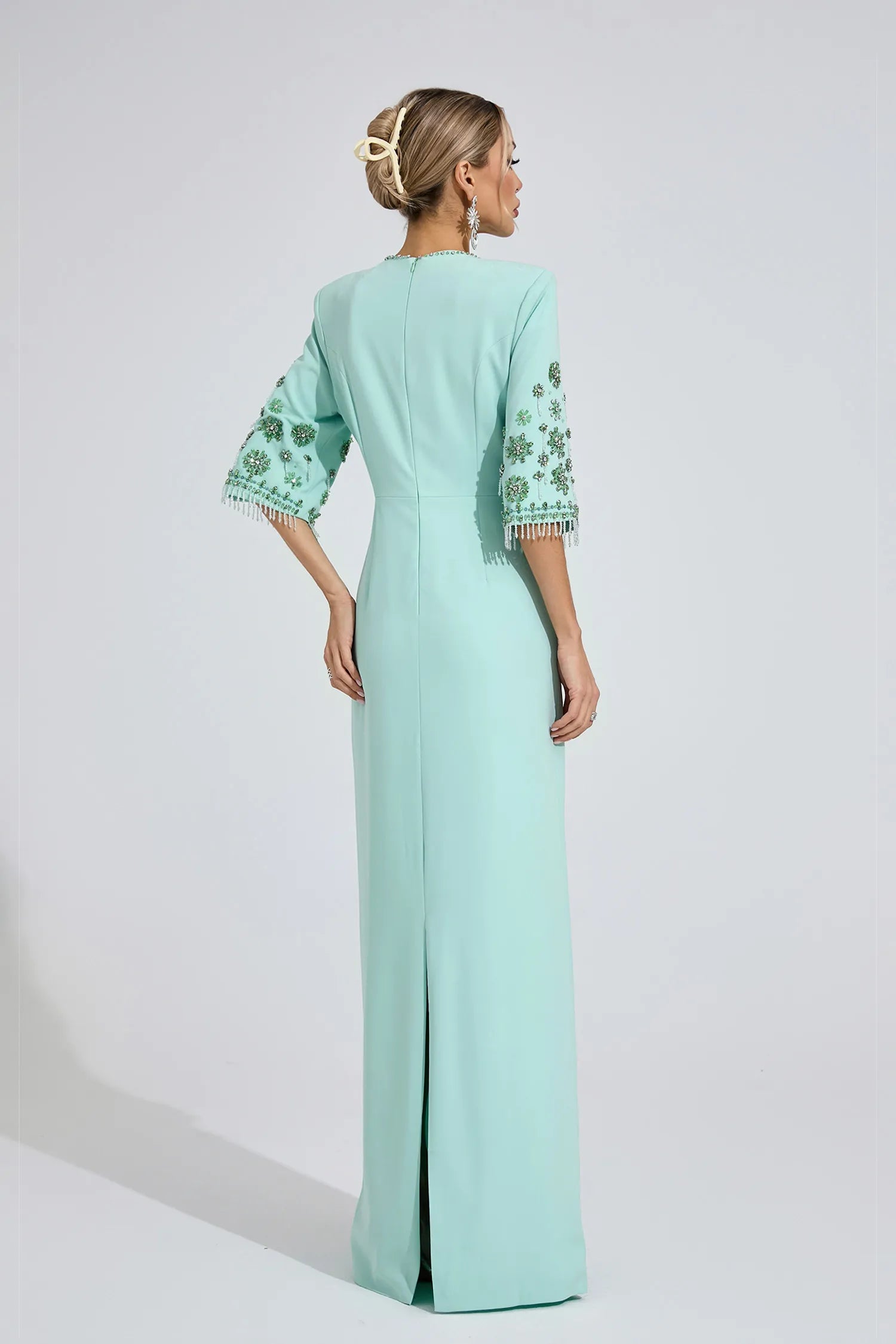 Nymera Mint Green Beaded Maxi Dress