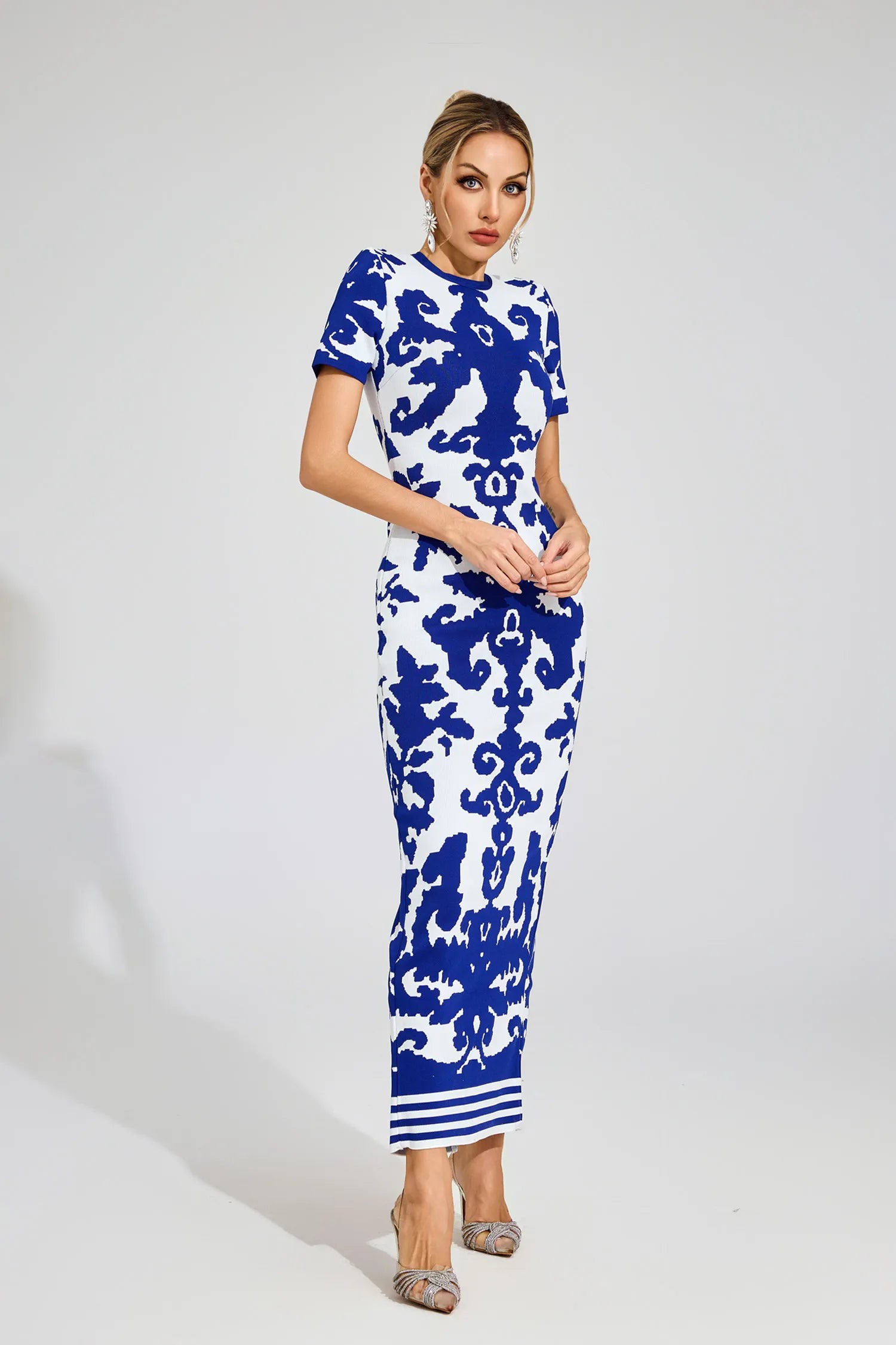 Marilyn Blue Bandage Maxi Dress