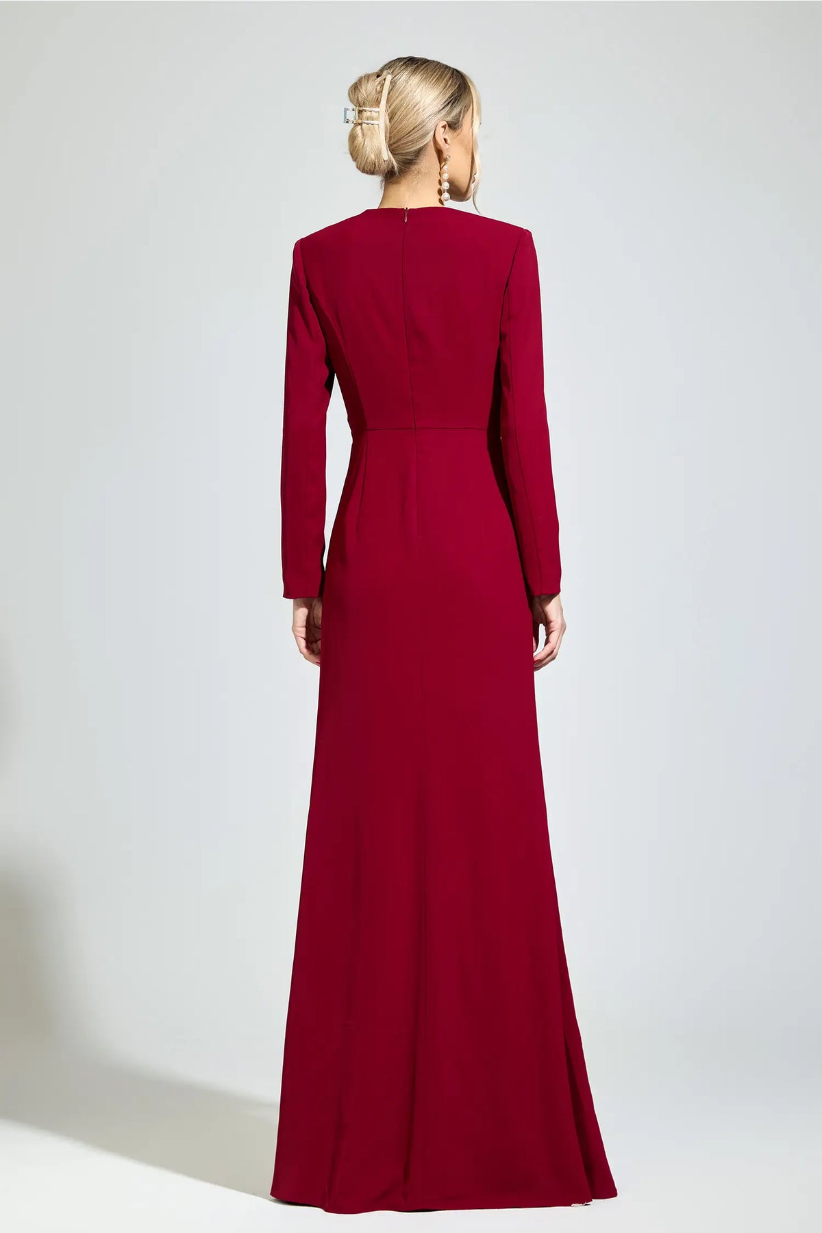 Matilda Red Ruched Maxi Dress