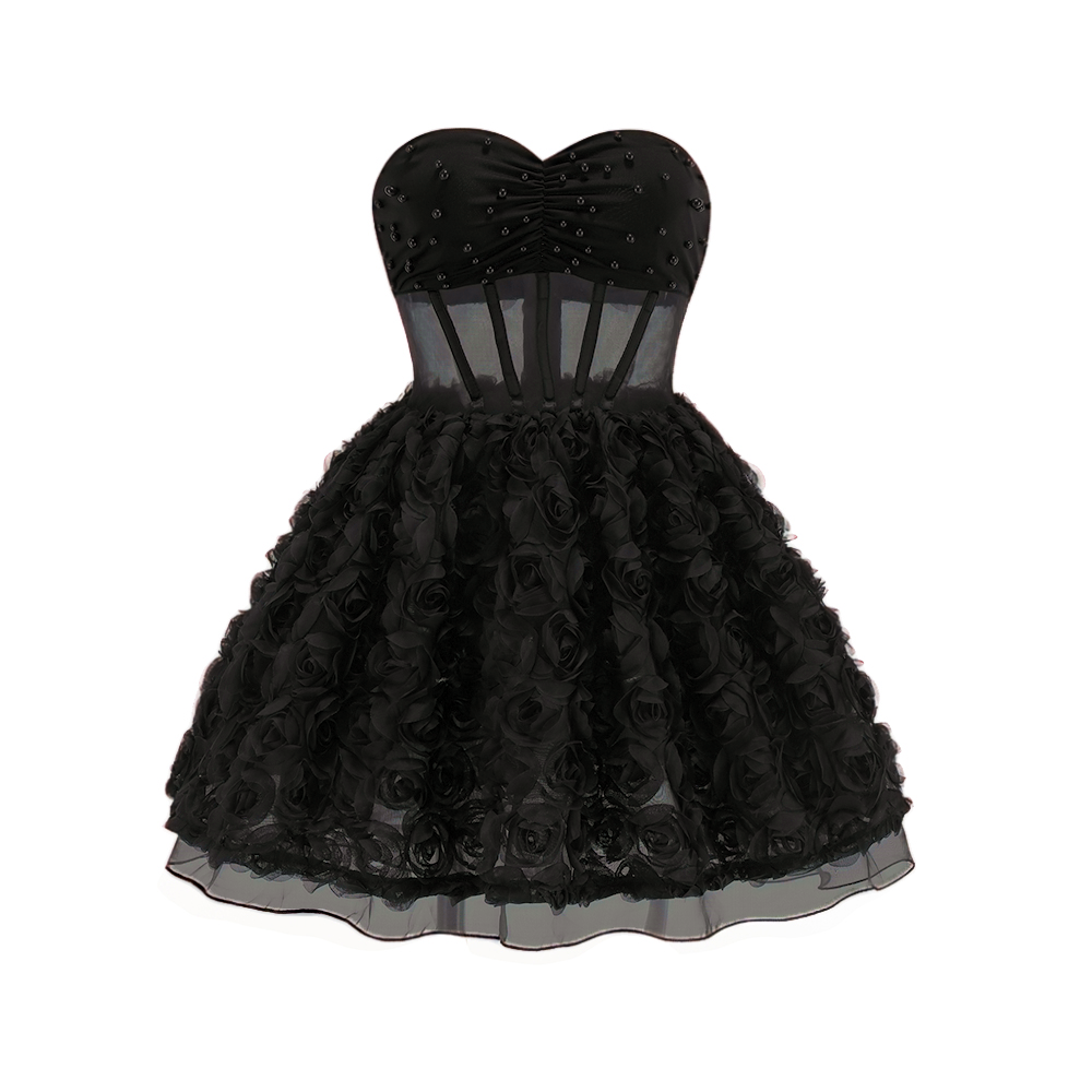 Rachel Black Bloom Corset Mini Dress