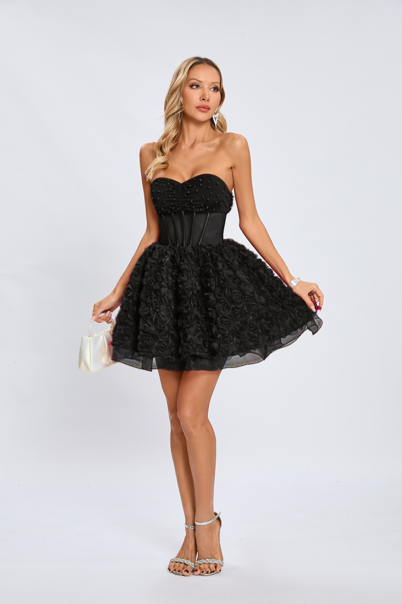 Rachel Black Bloom Corset Mini Dress