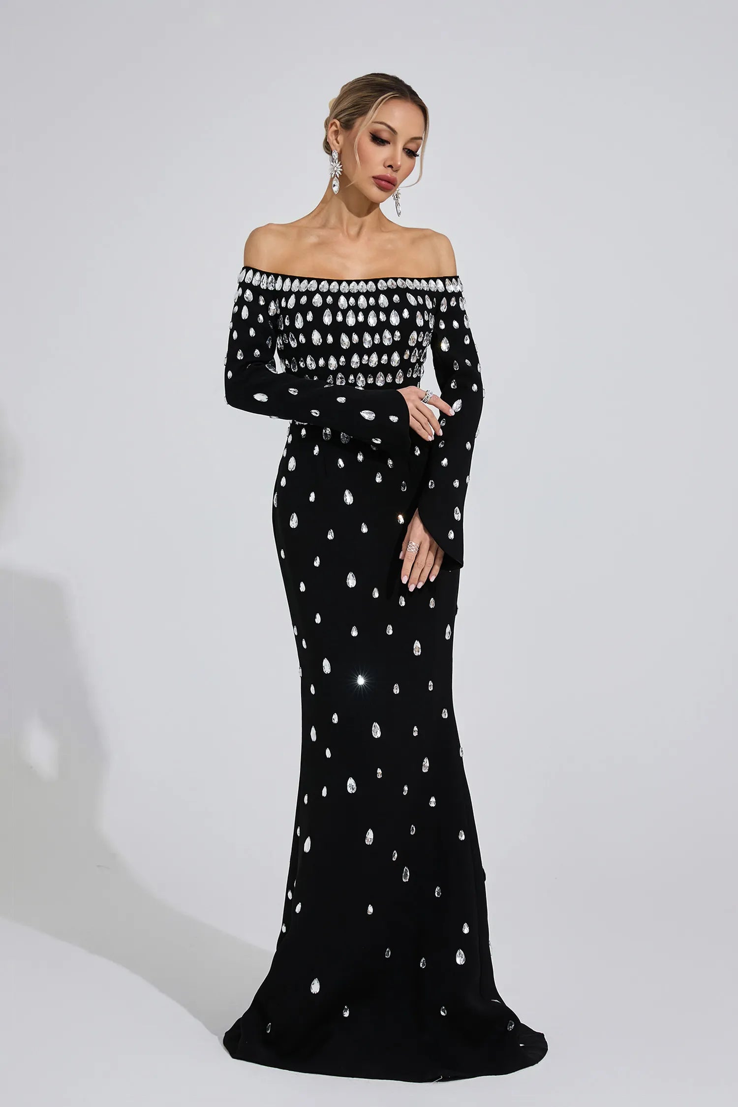 Nysera Black Diamond Maxi Dress