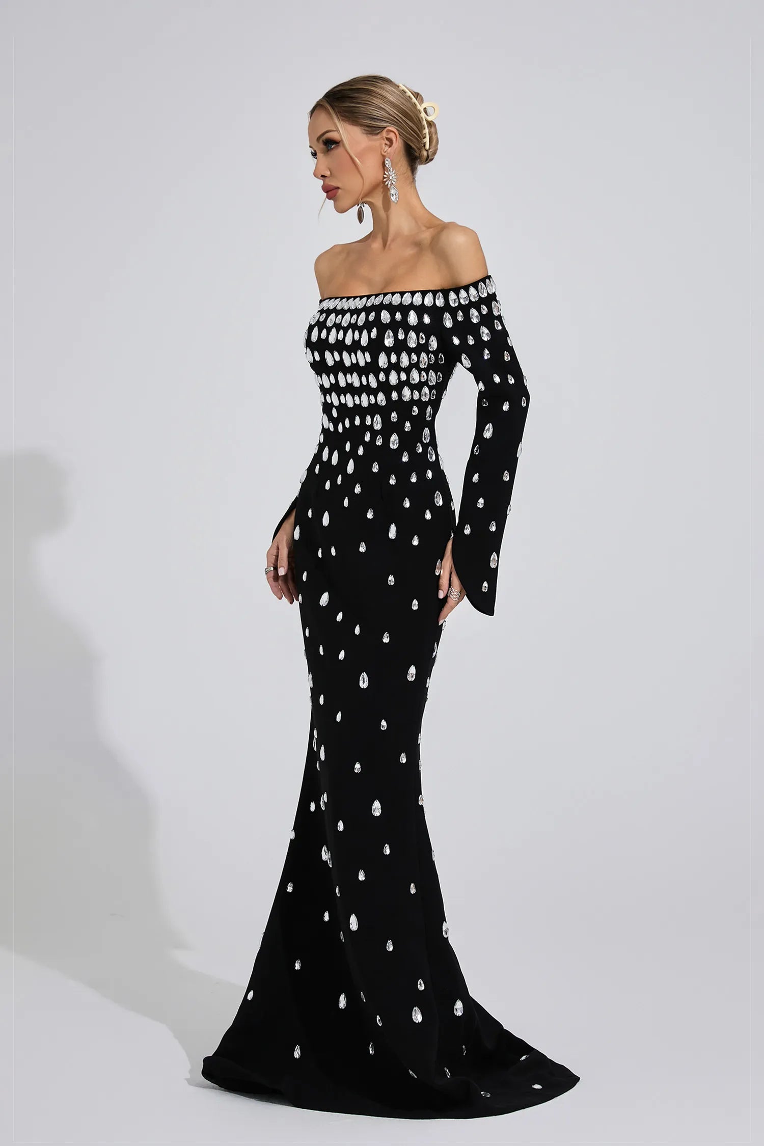 Nysera Black Diamond Maxi Dress