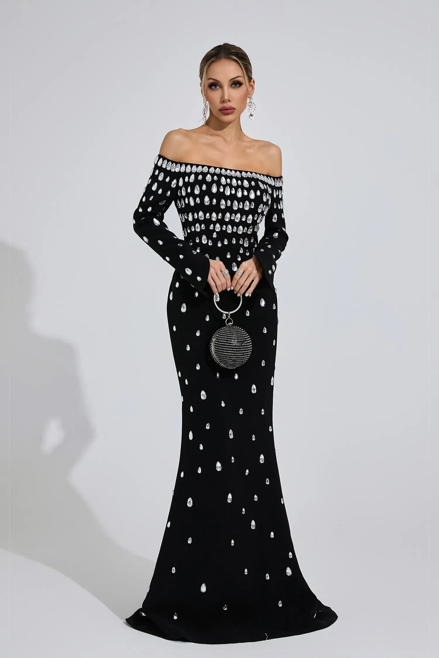 Nysera Black Diamond Maxi Dress
