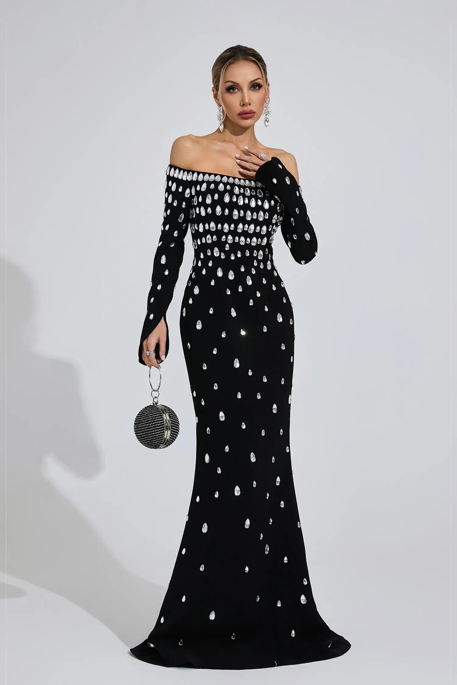 Nysera Black Diamond Maxi Dress