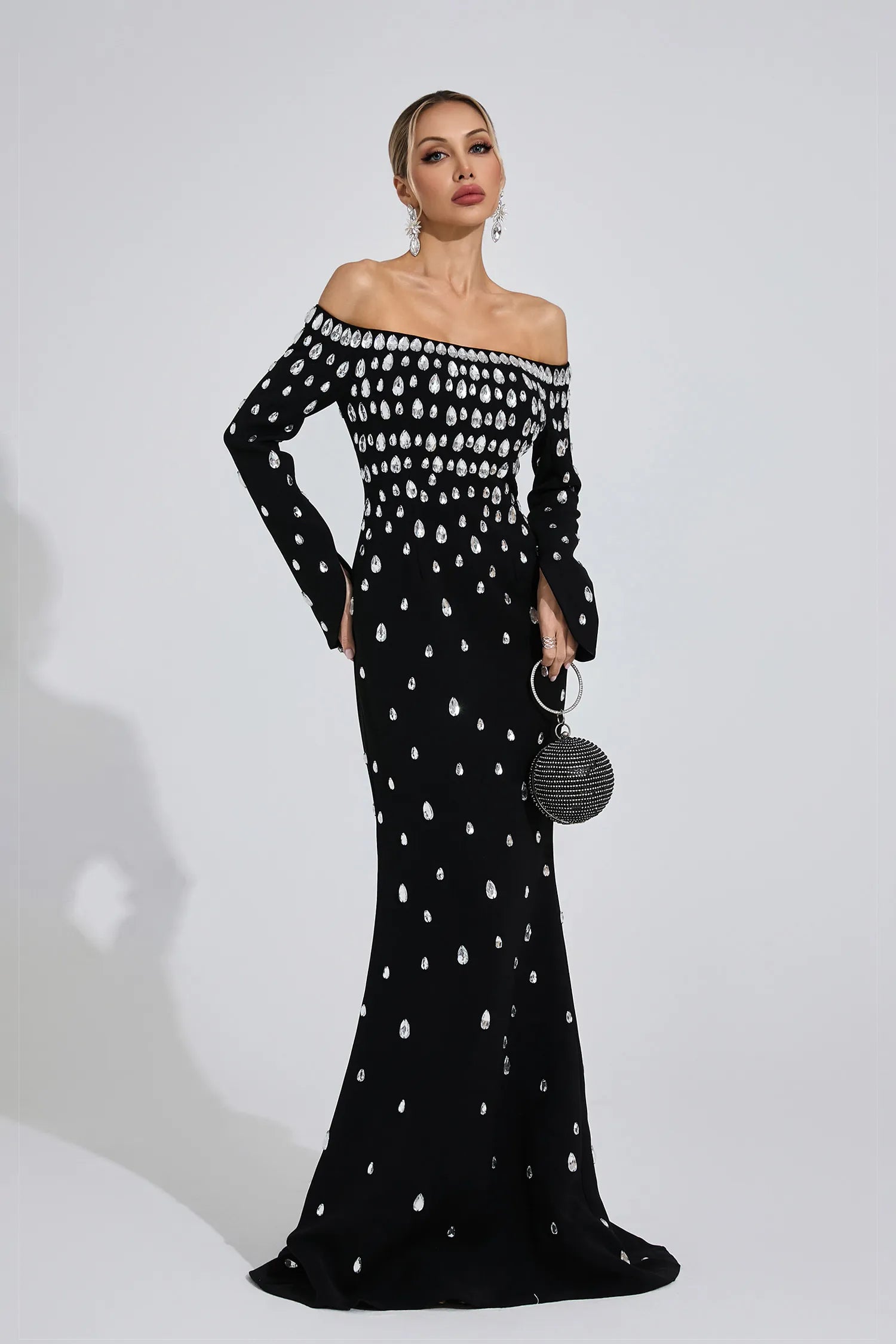 Nysera Black Diamond Maxi Dress