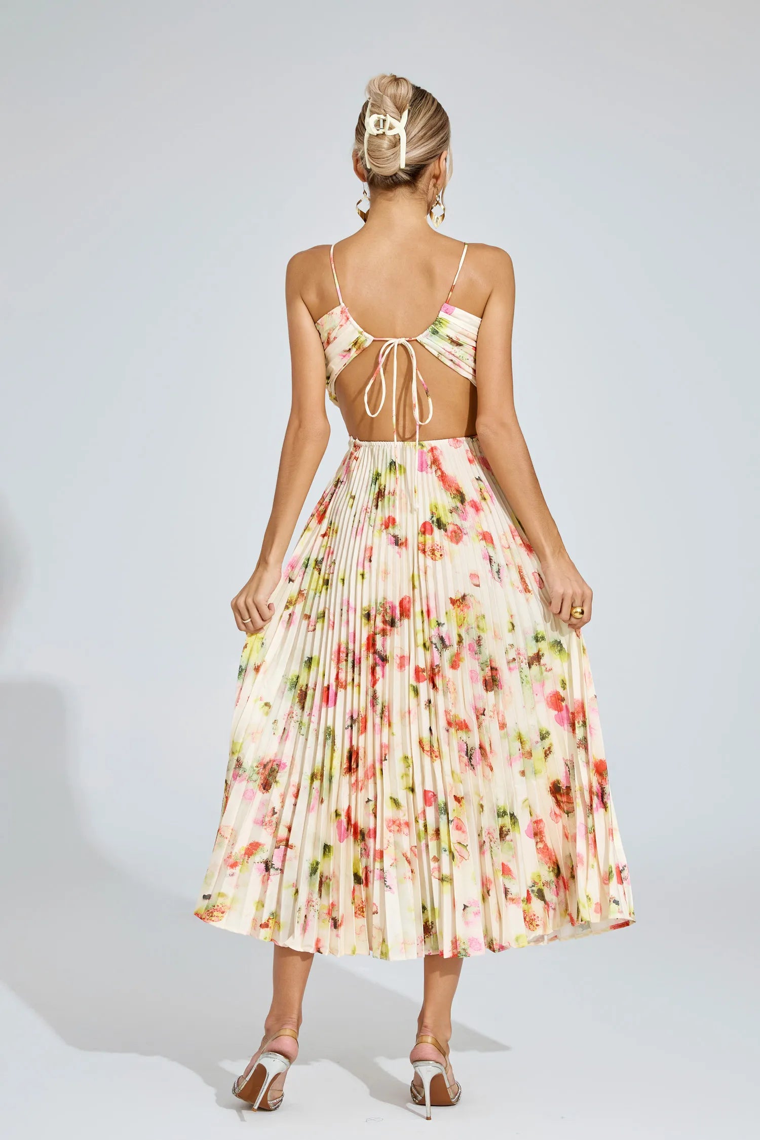 Martha Floral Pleated Maxi Dress